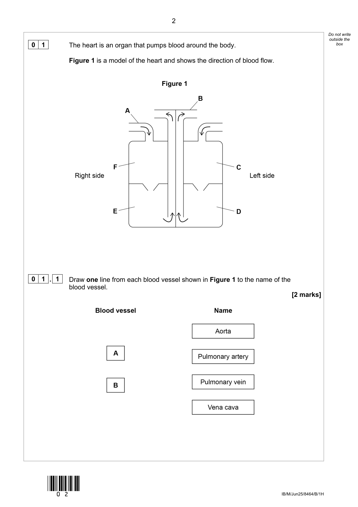 AQA GCSE Trilogy Biology 1H 2025 Question Paper PDF