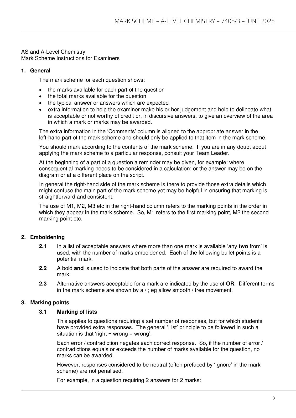 AQA A Level Chemistry Paper 3 2025 Mark Scheme PDF IMG-3
