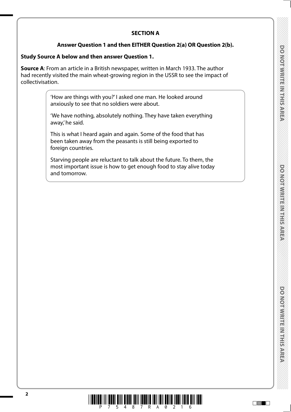 Pearson Edexcel GCSE History  Paper 3 Option 30  2025 QP