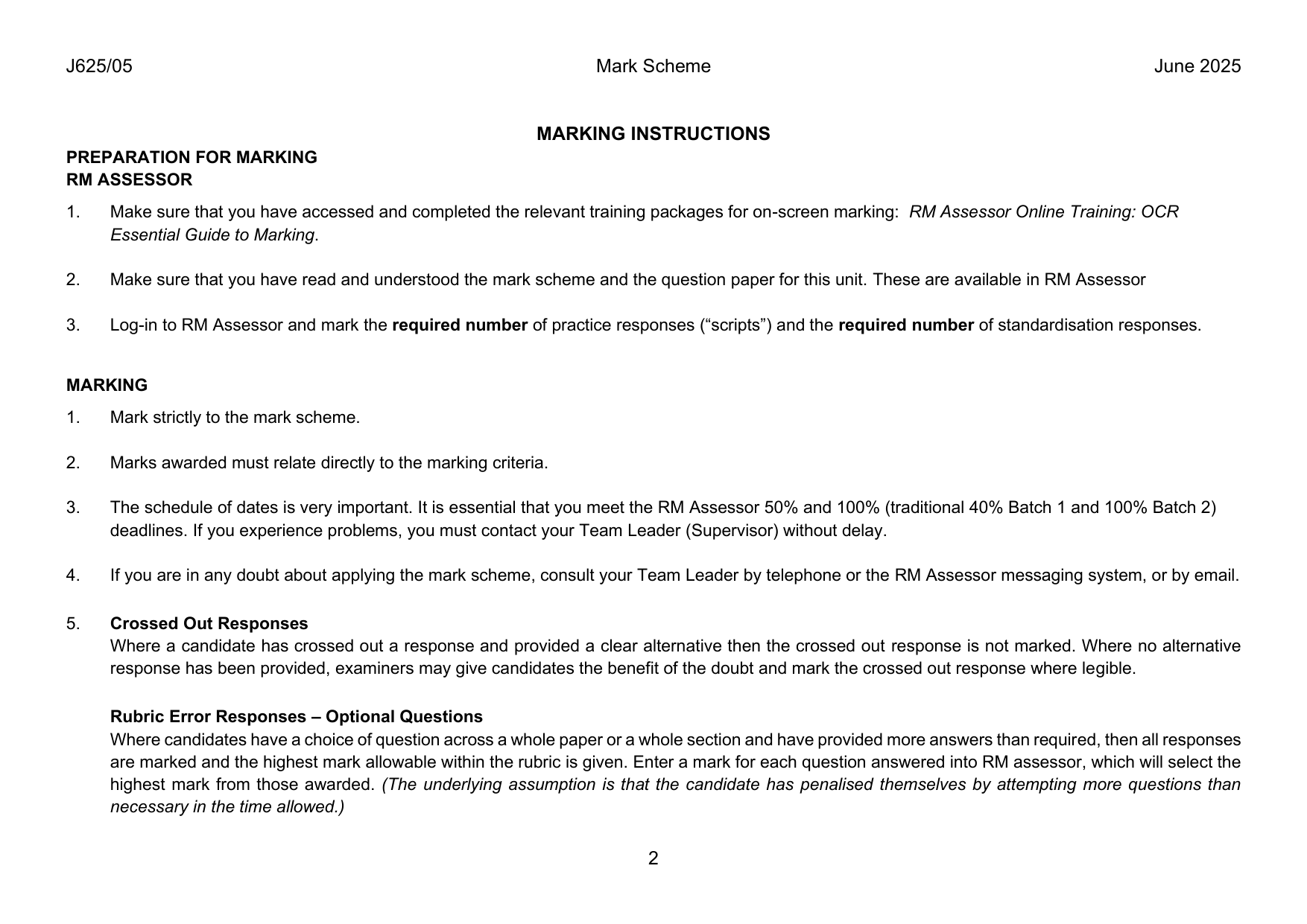 OCR GCSE Religious Studies Paper 5 2025 Mark Scheme IMG-3