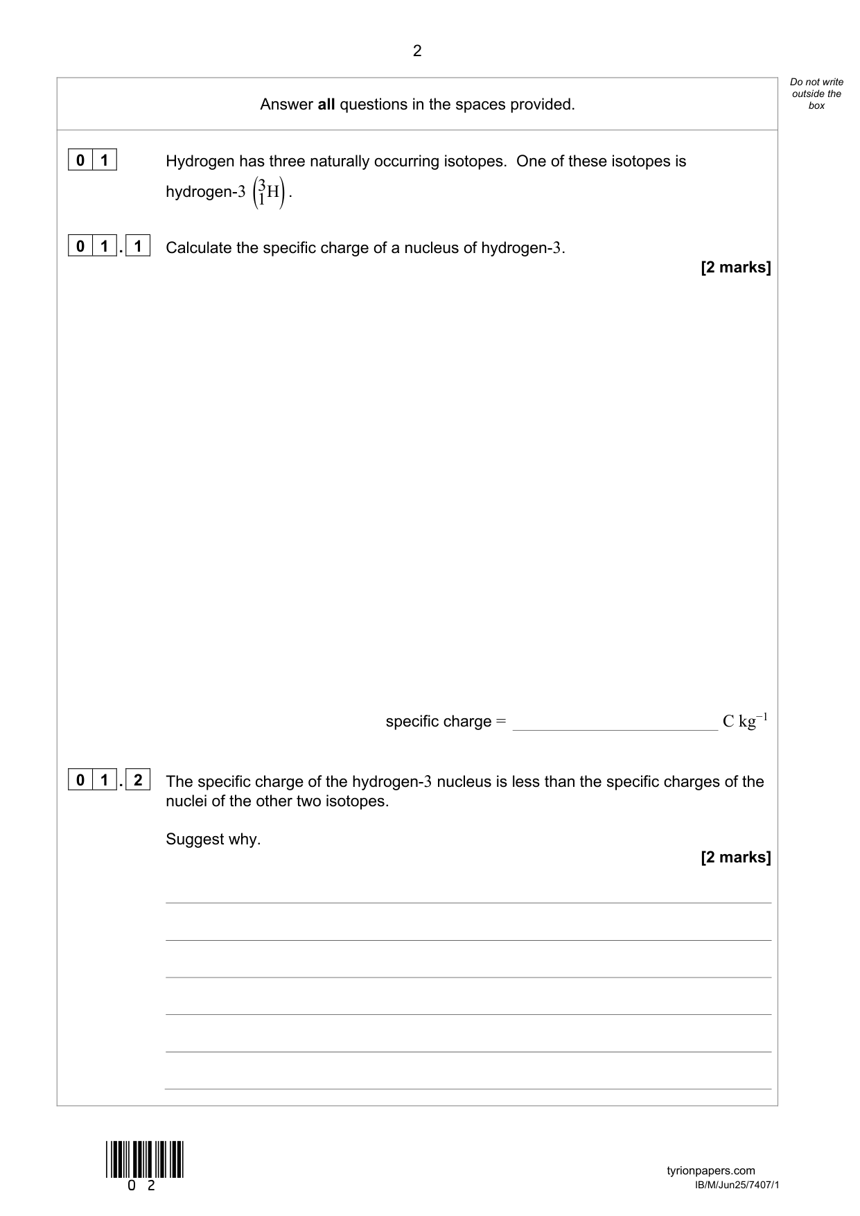 AQA AS Physics Paper 1 2025 Question Paper