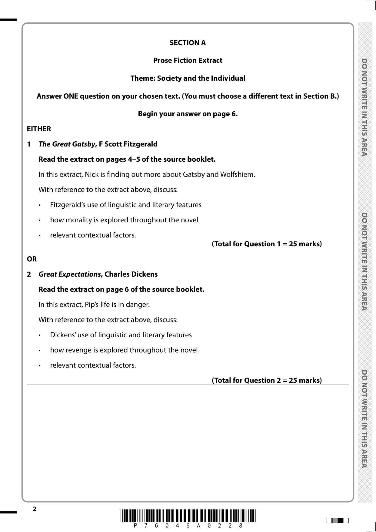 Pearson Edexcel AS English Language and Literature Paper 2QP