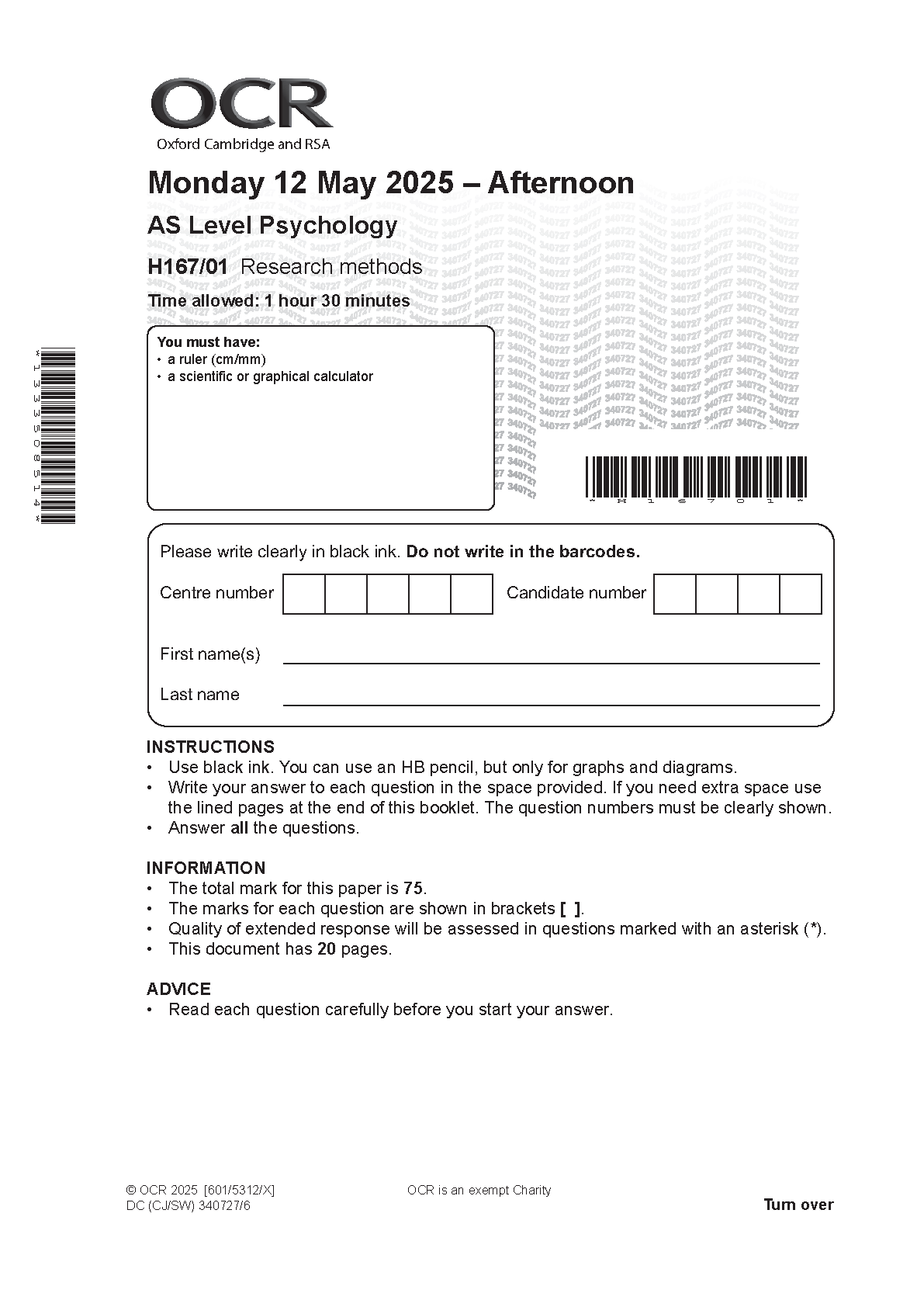 OCR AS Psychology  2025 Paper 1 Question Paper IMG-1