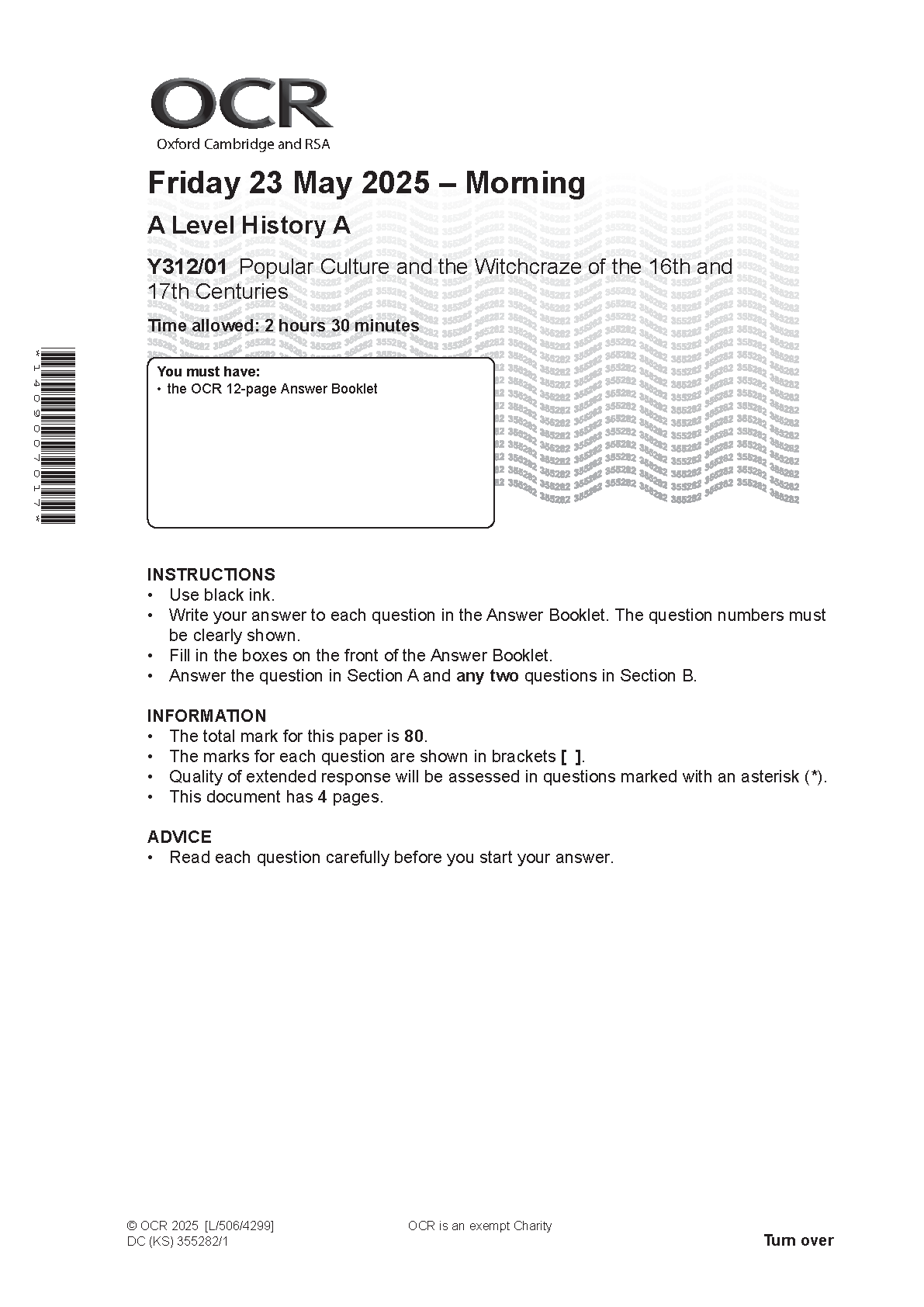 OCR A Level History A Popular Culture 2025 Question Paper IMG-1