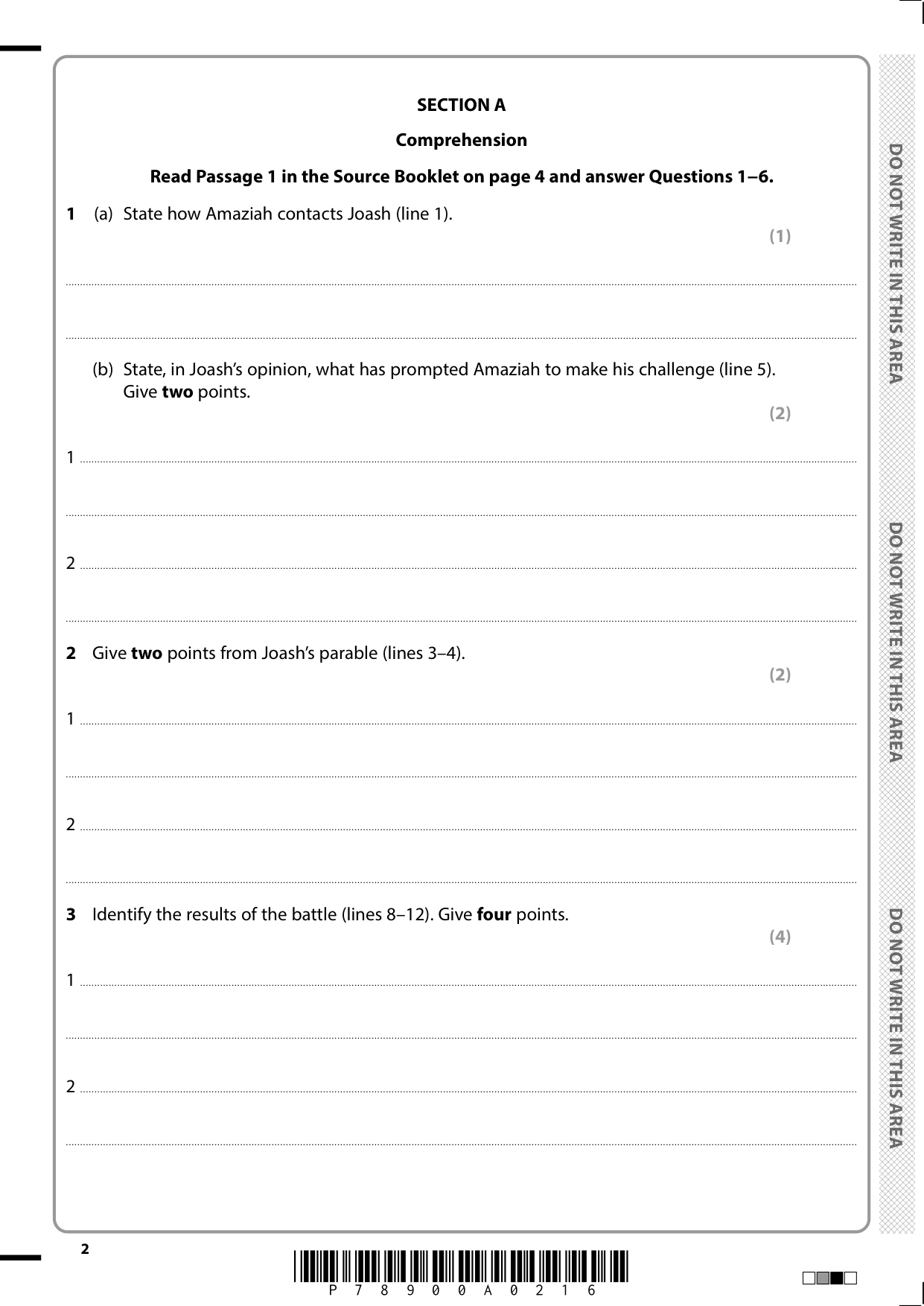 Pearson Edexcel GCSE Biblical Hebrew Paper 1 2025 QP