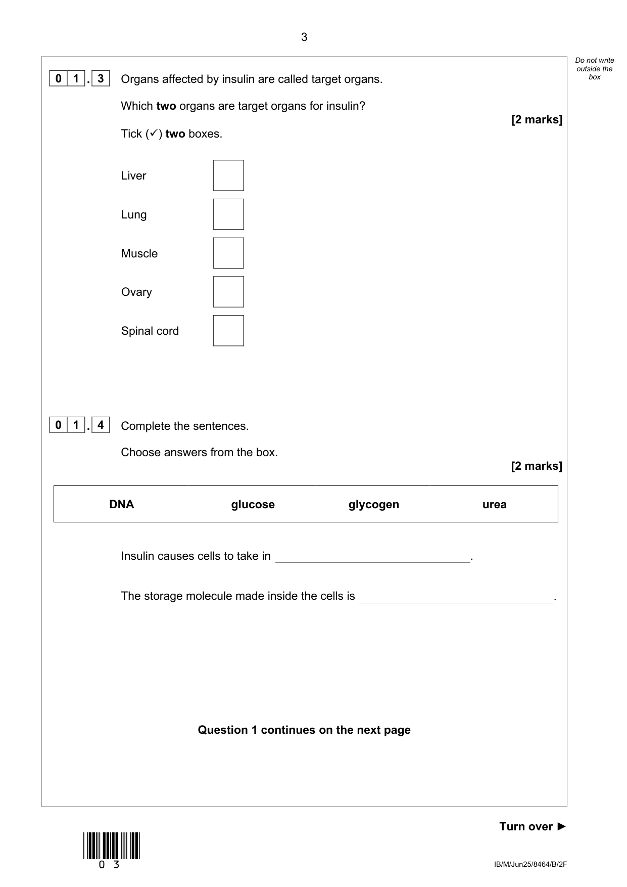 AQA GCSE Trilogy Biology 2F 2025 Question Paper PDF IMG-3