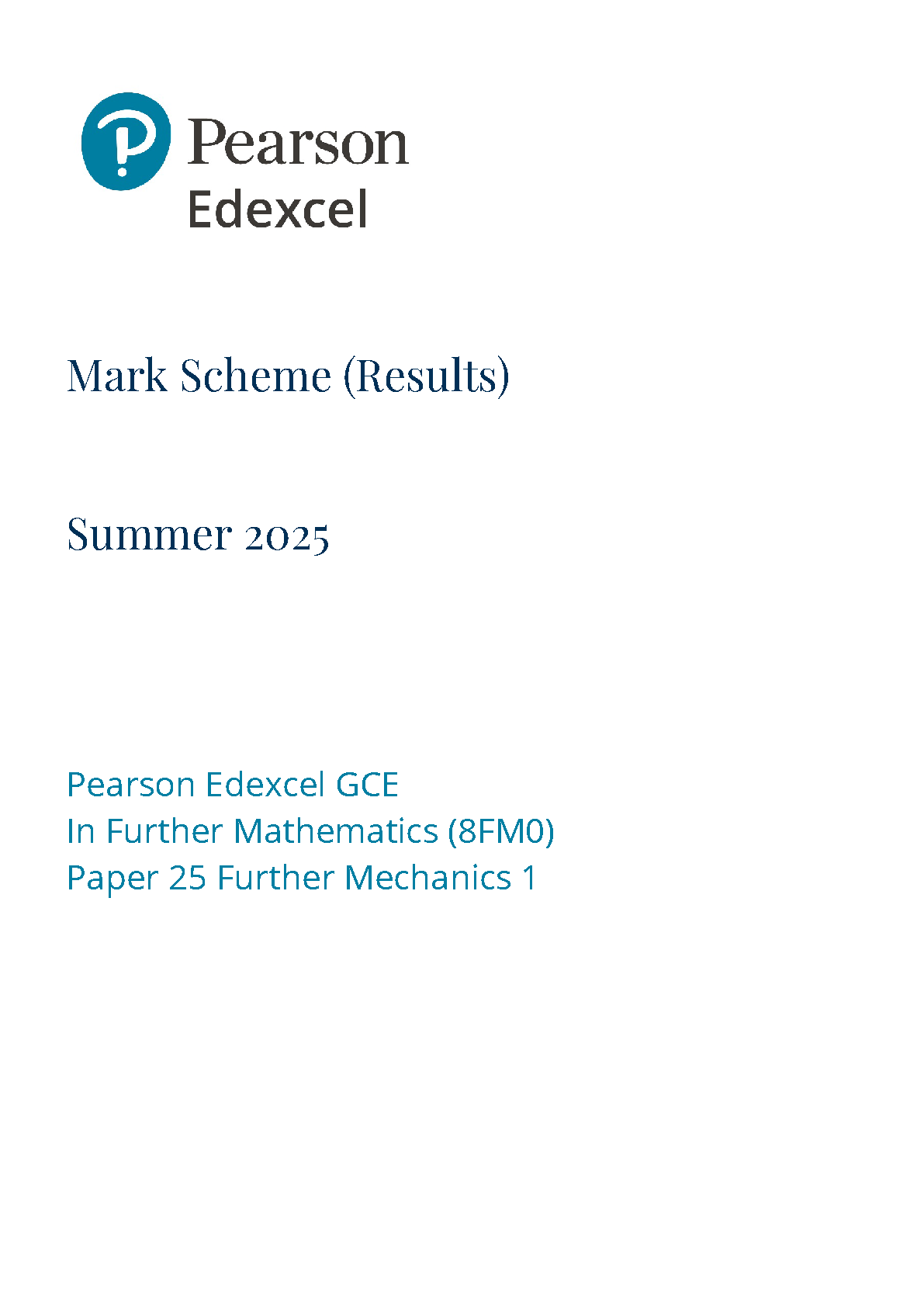 Pearson Edexcel AS Further Mathematics Paper 25 2025 Ms IMG-1