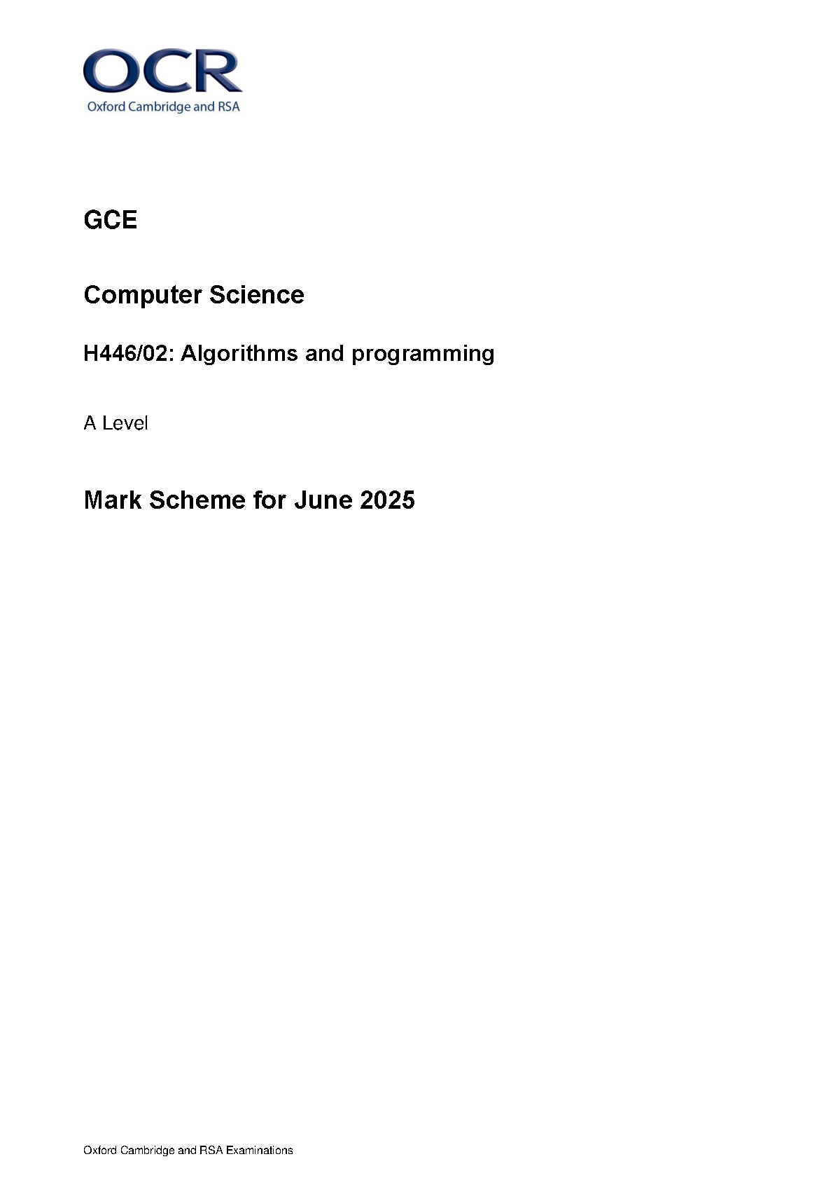 OCR A Level Computer Science Paper 2 Mark Scheme IMG-1
