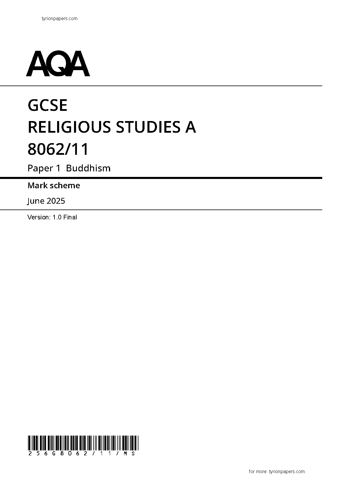 AQA GCSE Religious Studies A Paper 1 2025 Buddhism MS IMG-1