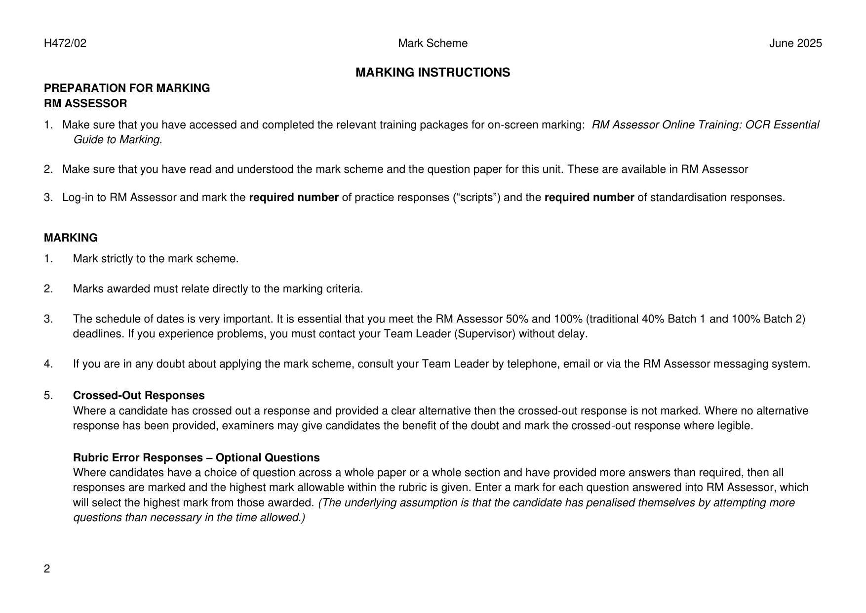 OCR A Level English Literature Paper 2 2025 Mark Scheme IMG-3