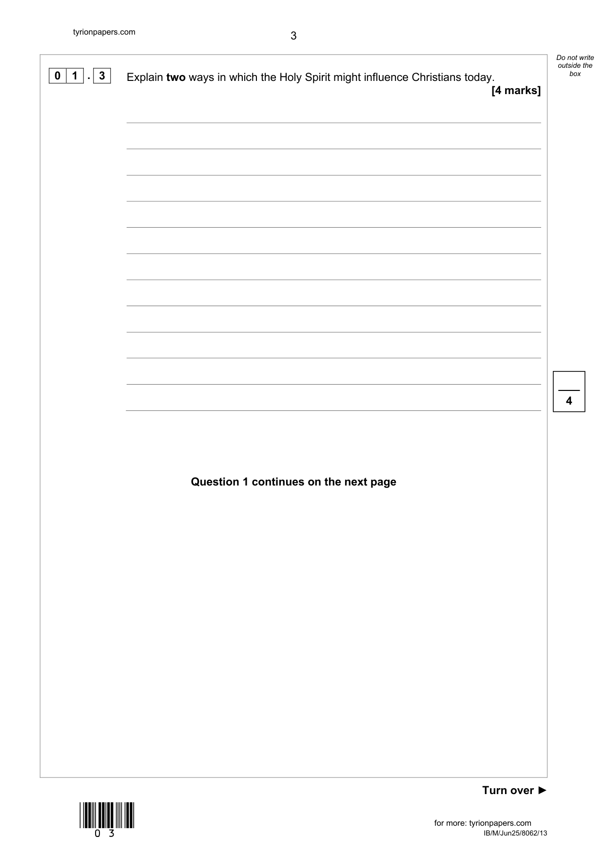 AQA GCSE Religious Studies A Paper 1 Christianity 2025 Q P IMG-3