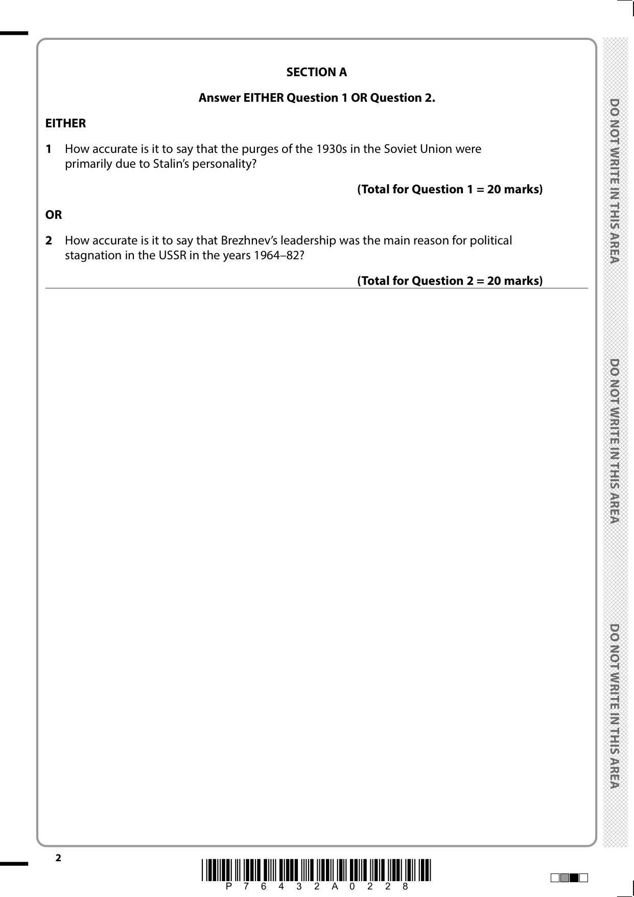 Pearson Edexcel A Level History Paper 1E 2025 QP PDF