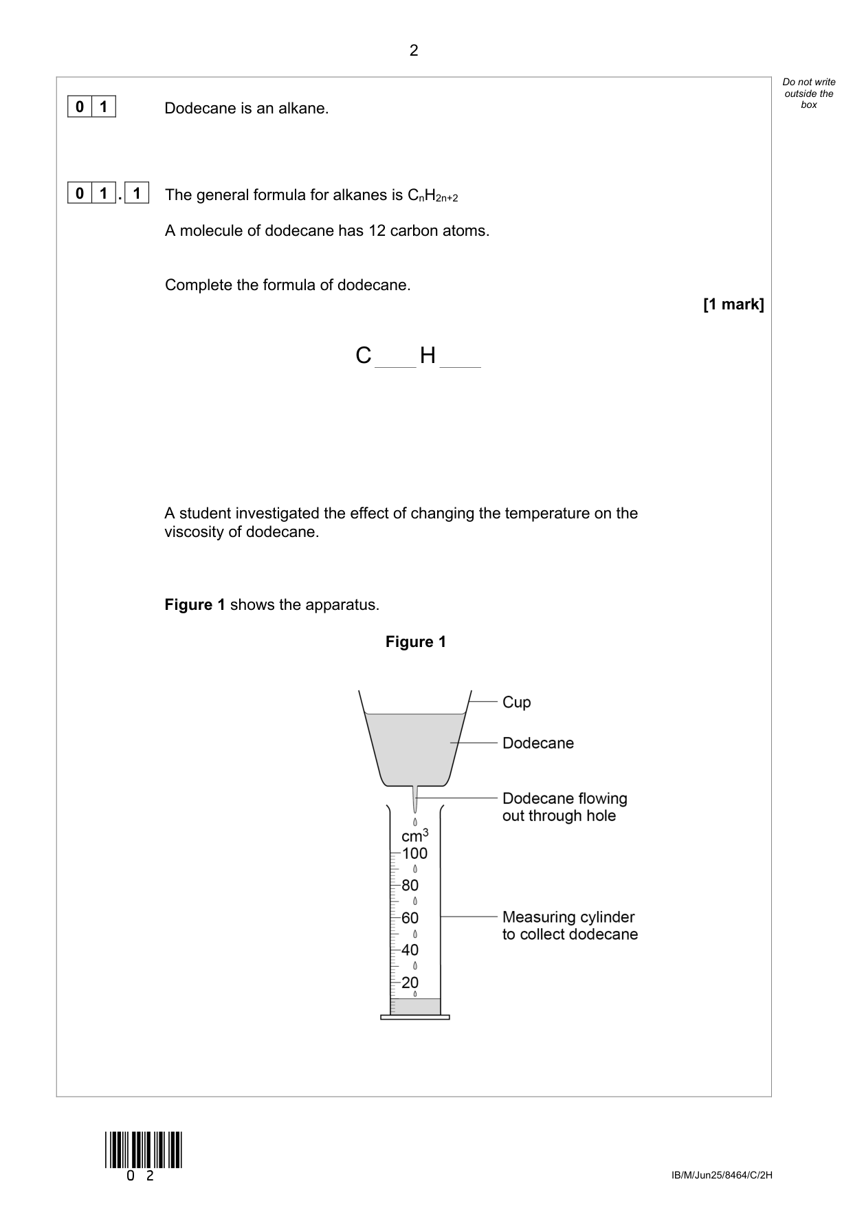 AQA GCSE Trilogy Chemistry 2H 2025 Question Paper PDF