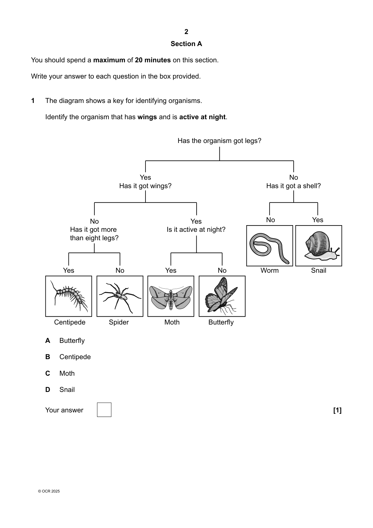 OCR GCSE Biology Combined Science A Paper 2 2025 QP