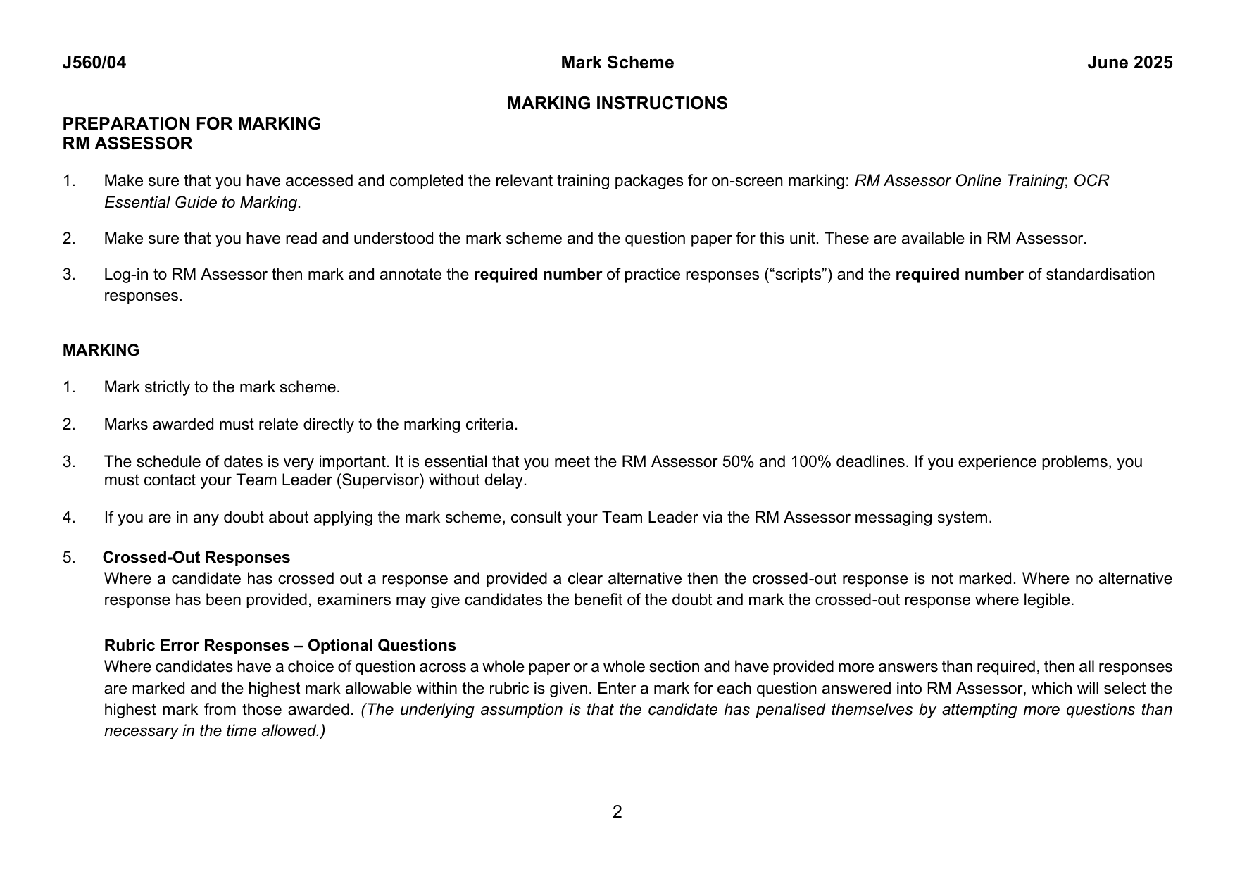 OCR GCSE Maths Paper 4 June 2025 Mark Scheme PDF IMG-3