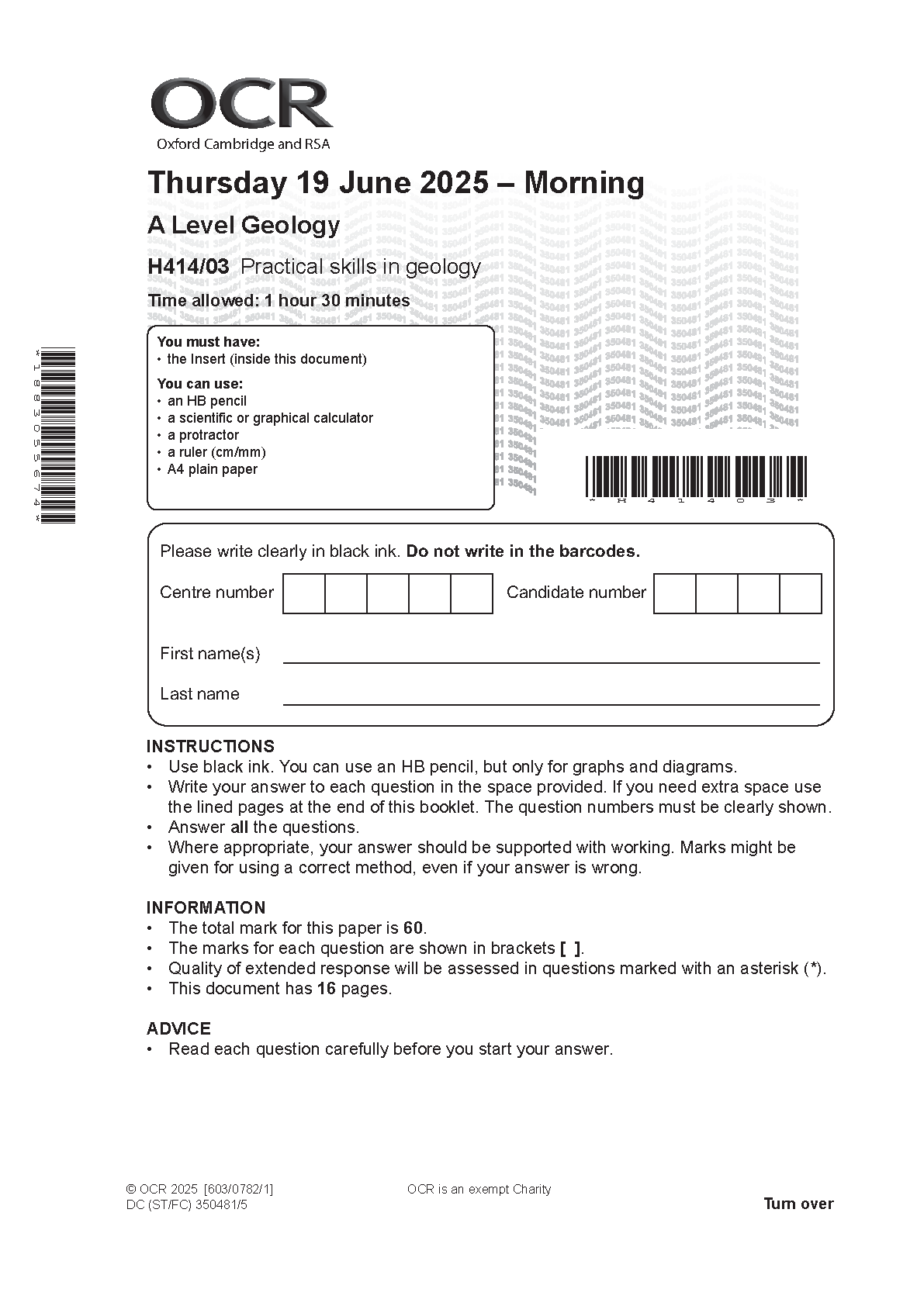 OCR A Level Geology Paper 3 2025 Question Paper IMG-1