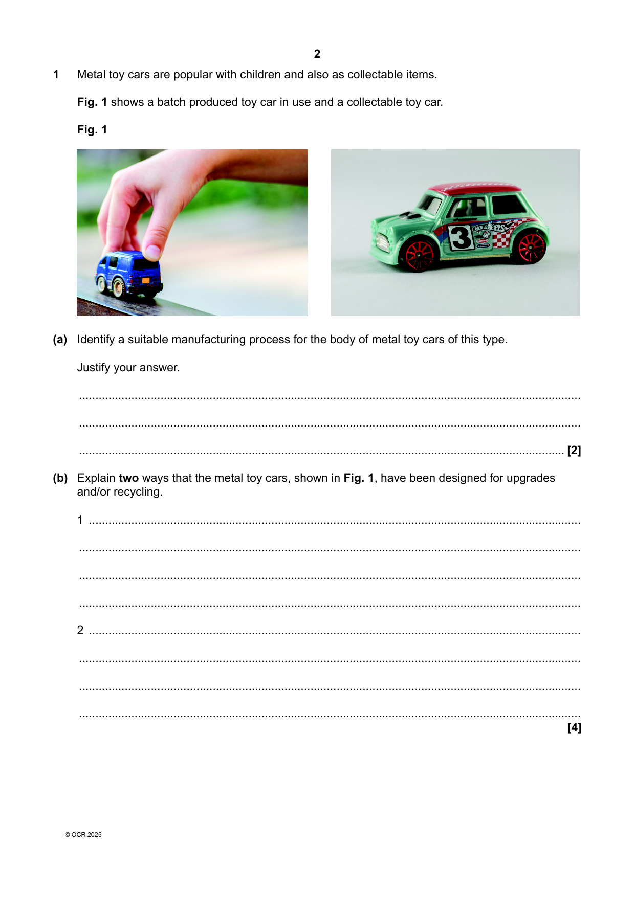 OCR A Level Product Design Paper 1 Question Paper