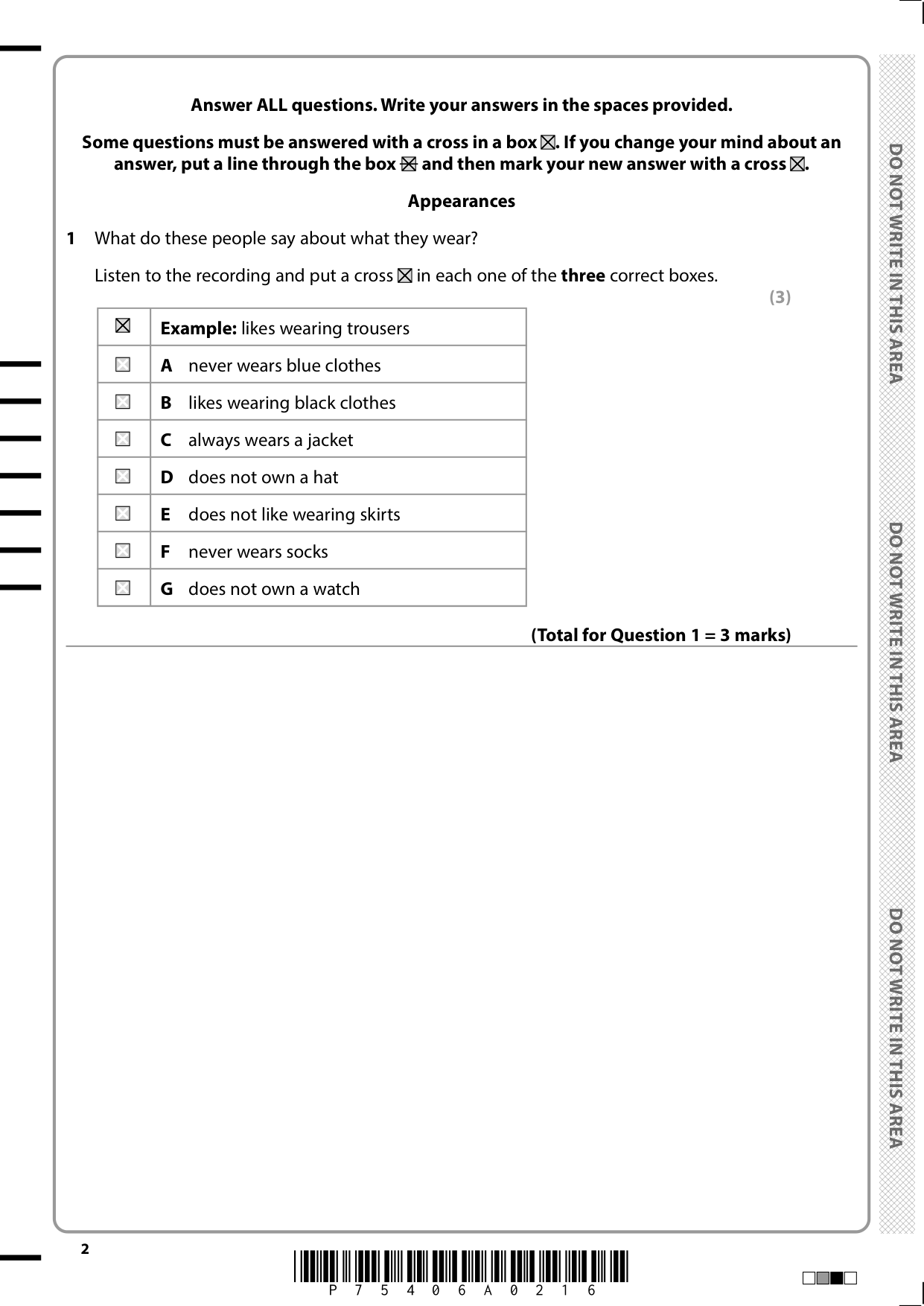Pearson  Edexcel GCSE Chinese Paper 1f 2025 question paper
