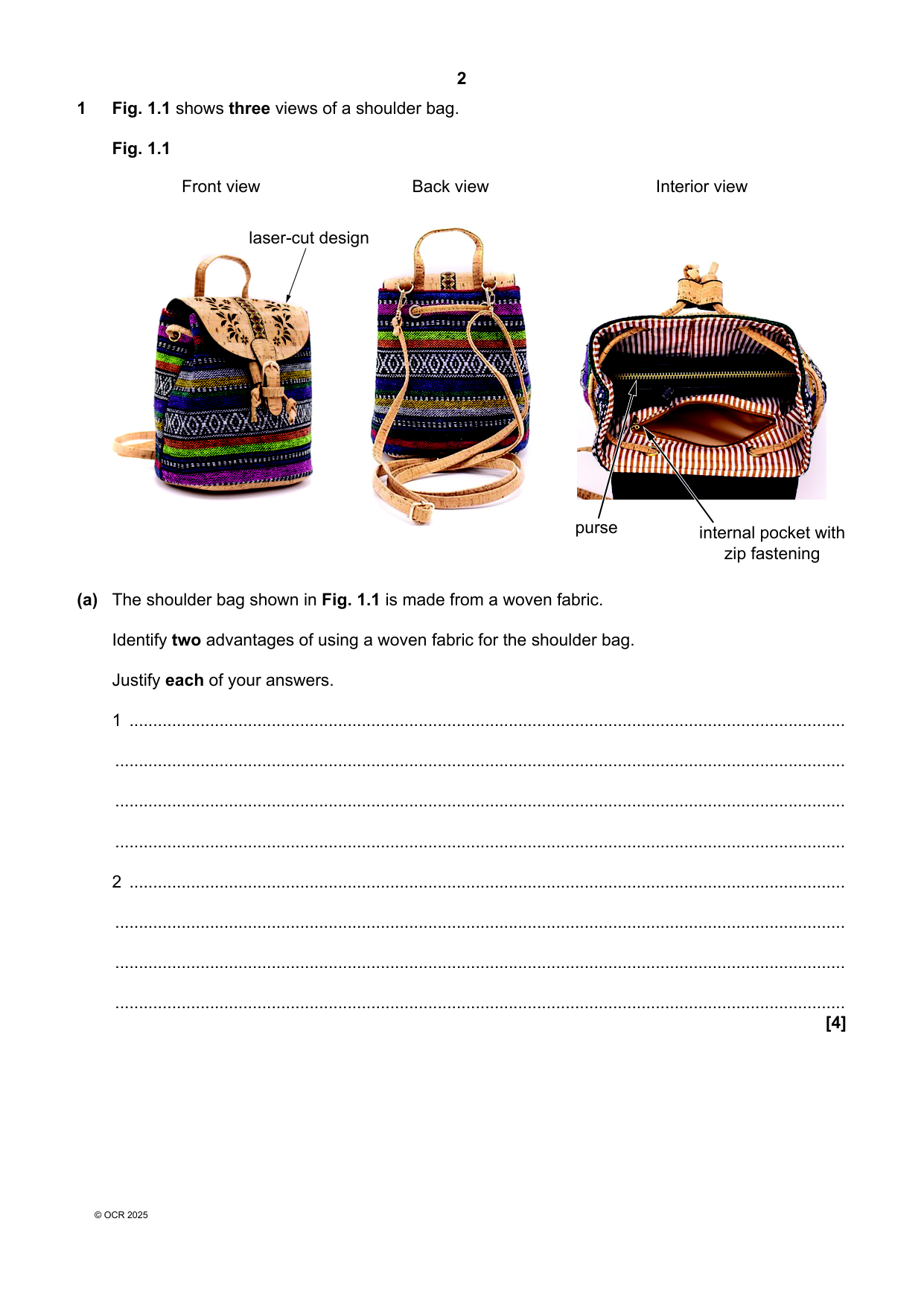 OCR A Level Fashion and Textiles Paper 1 Question Paper