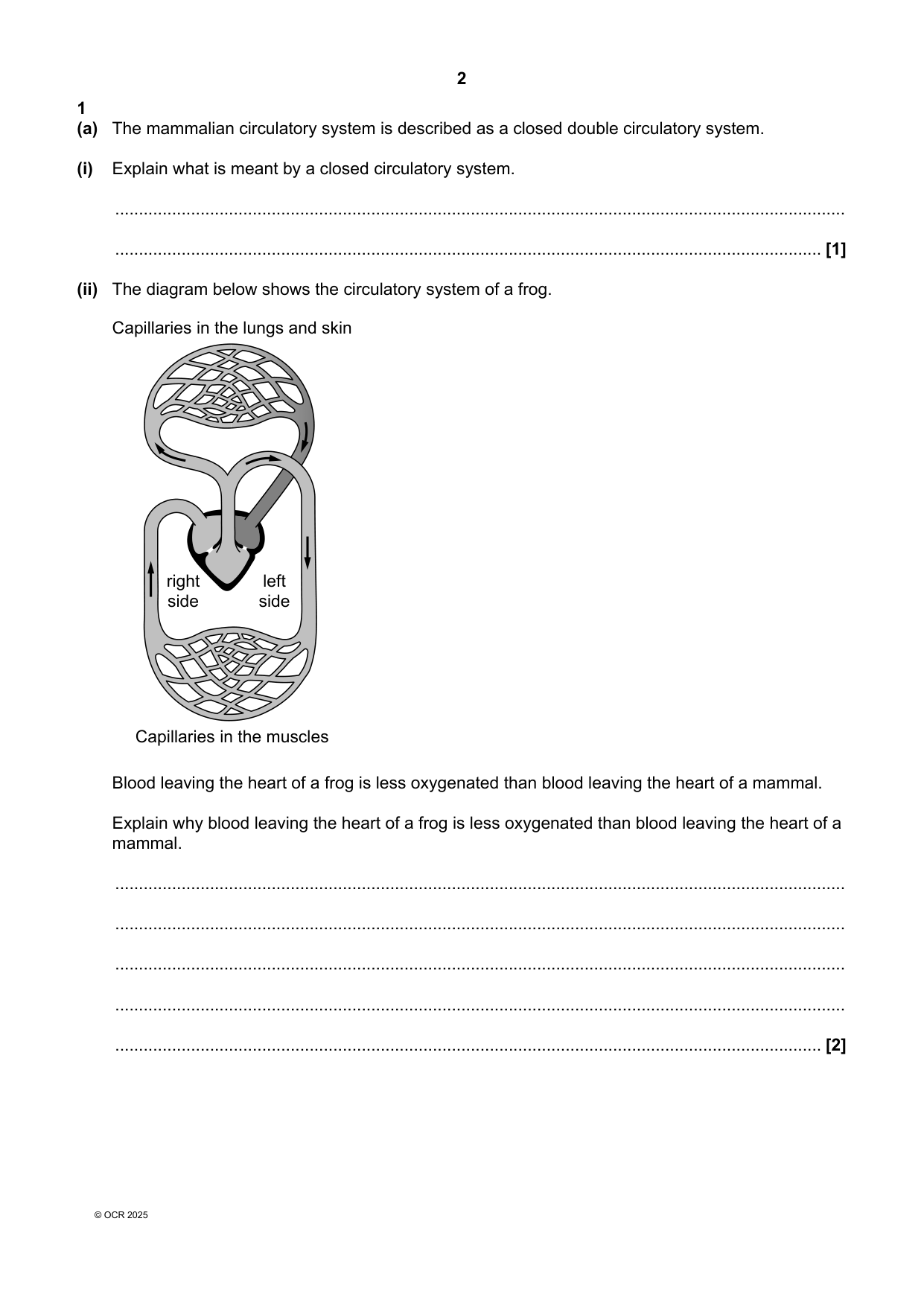 OCR AS Biology B Paper 2 2025 Question Paper PDF