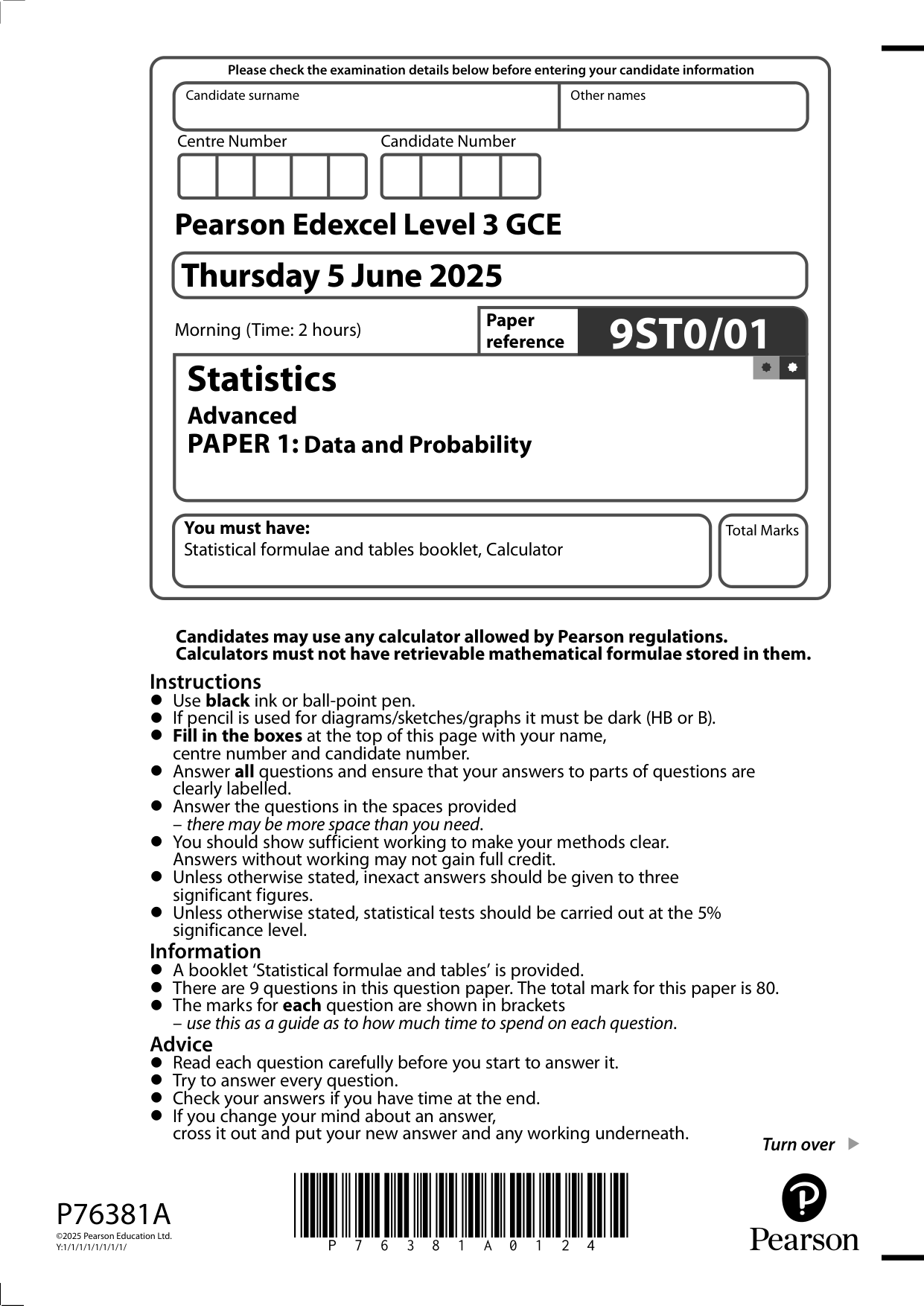 Pearson Edexcel GCSE Urdu Paper 1h 2025 Question Paper IMG-1