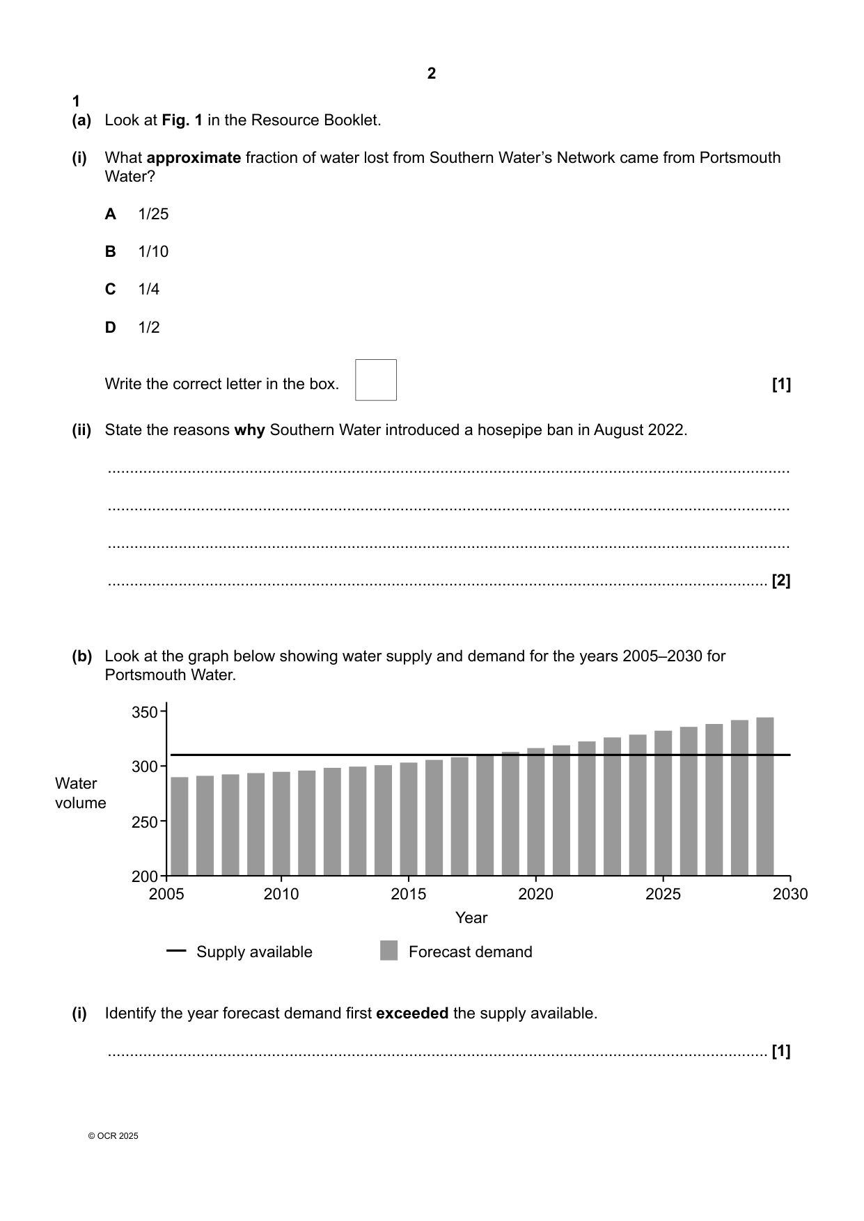 OCR GCSE Geography Paper 3  2025 Question Paper PDF