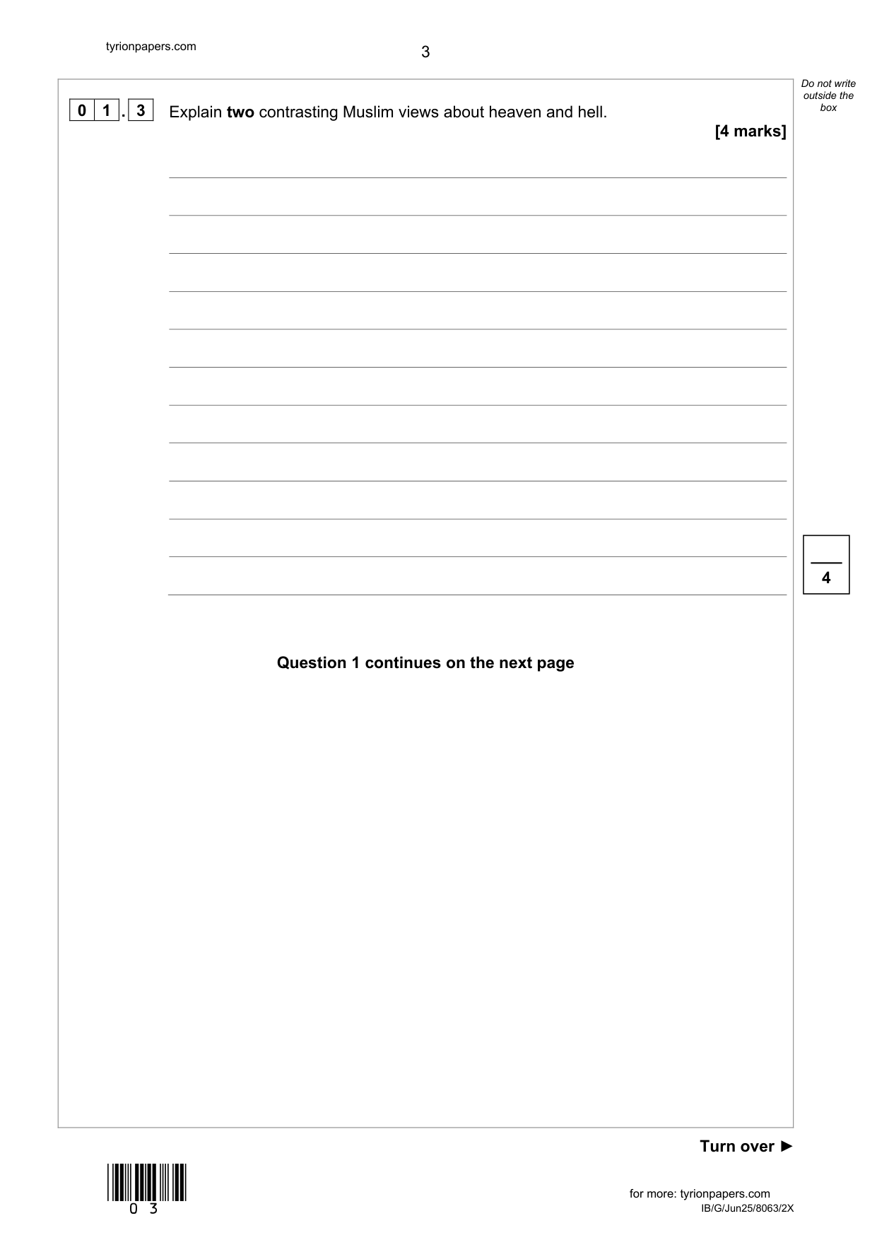 AQA GCSE Religious Studies B Paper 2x 2025 Question Paper IMG-3