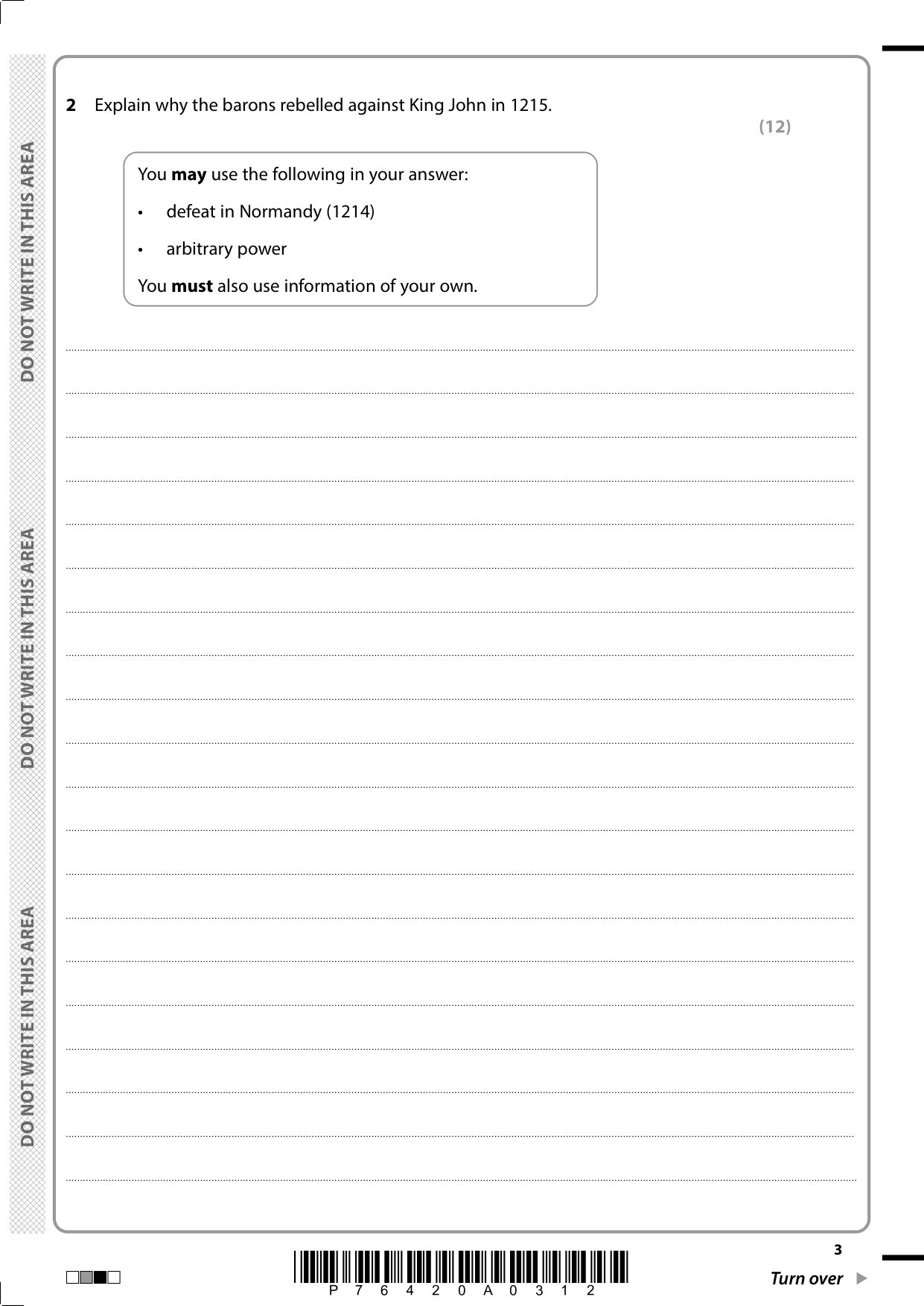 Pearson Edexcel GCSE History Paper B2 2025 Question Paper IMG-3