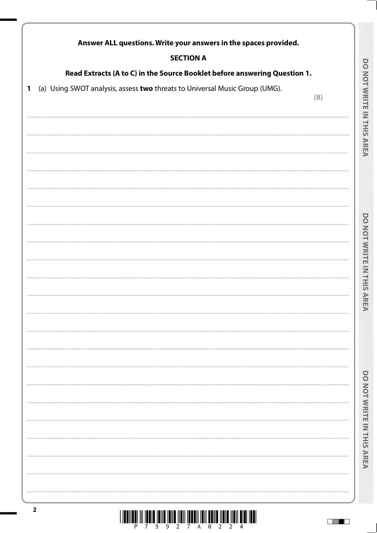 Pearson Edexcel A Level Business Paper 3 2025 Question Paper