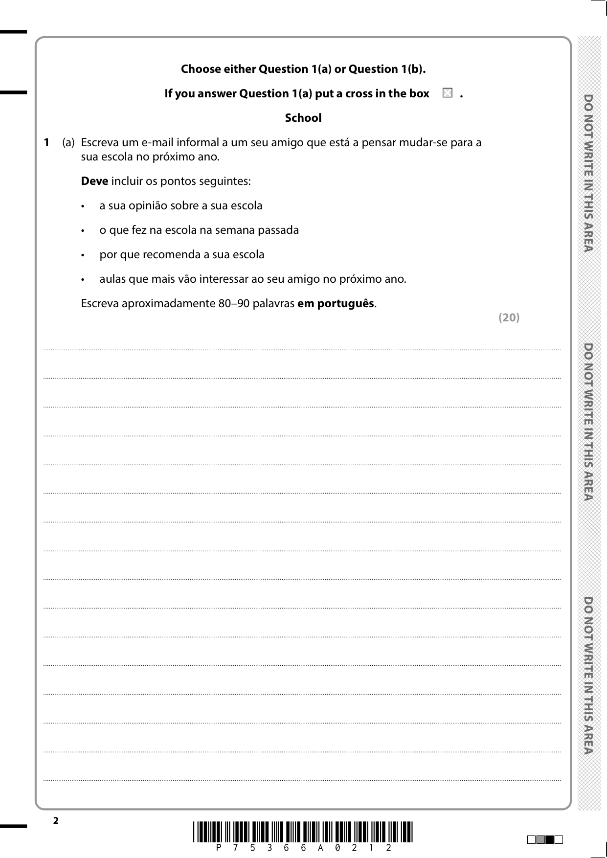 Pearson Edexcel GCSE Portuguese Paper 4H 2025 Question Paper