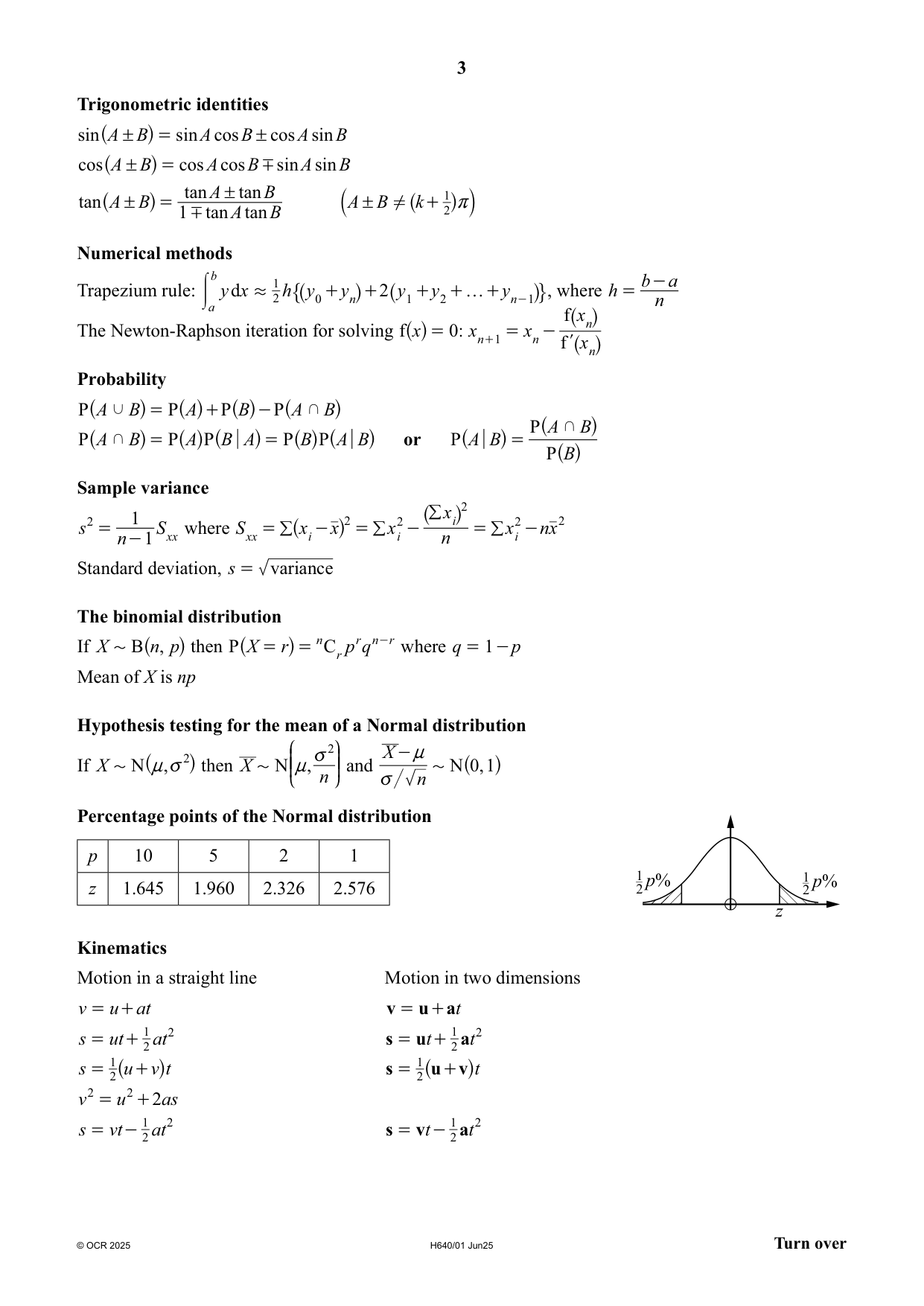 OCR A Level Mathematics B MEI Paper 1 2025 Question Paper IMG-3