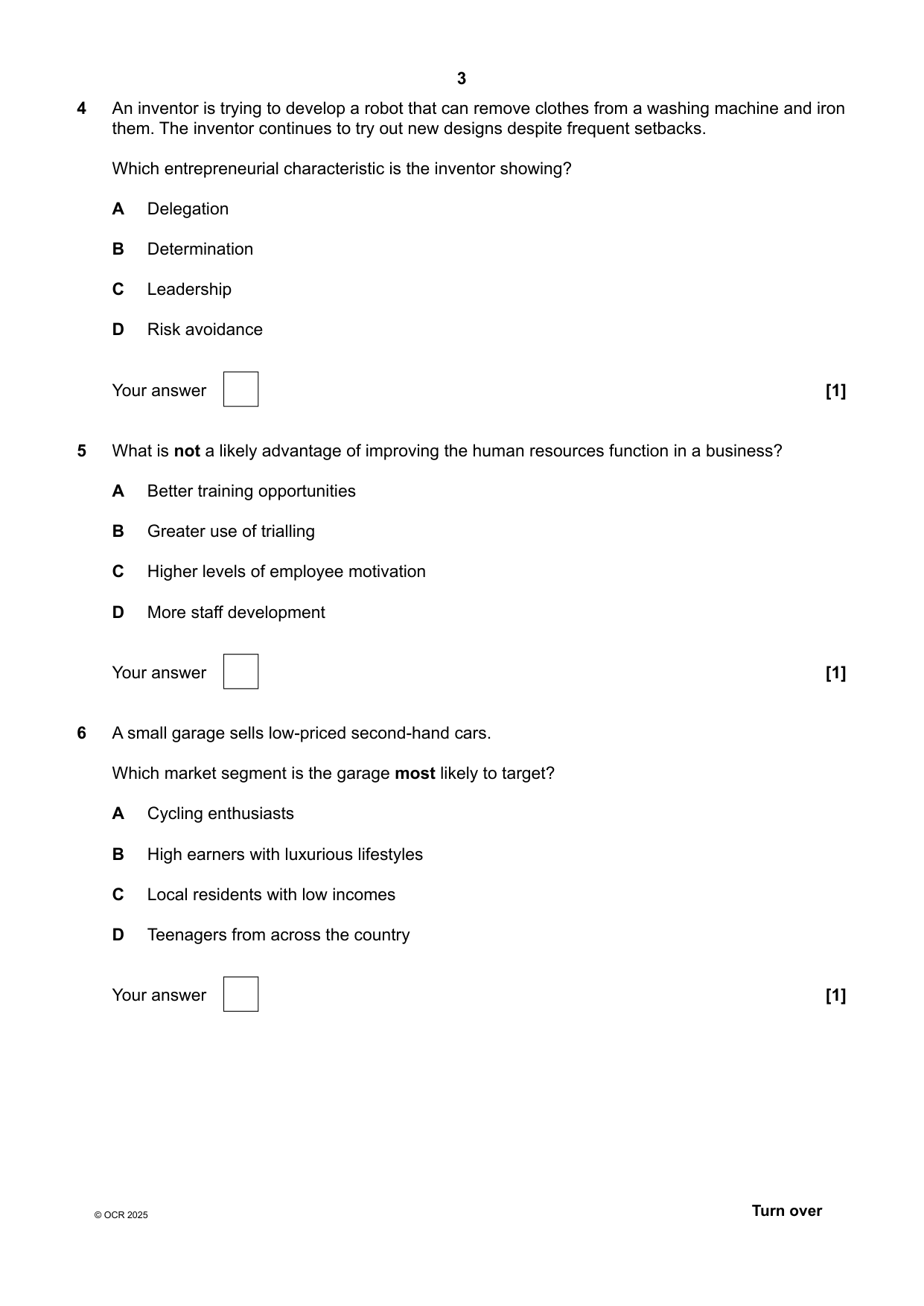 OCR GCSE Business Paper 1 2025 Question Paper IMG-3
