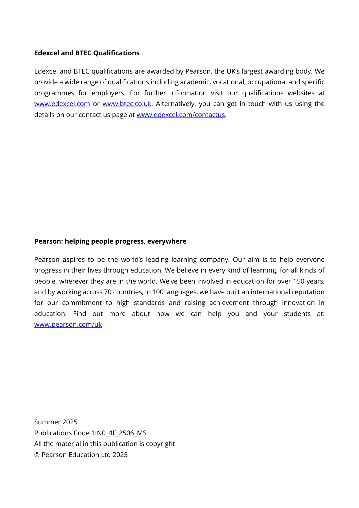 Pearson Edexcel GCSE Italian Paper 4f 2025 Mark Scheme PDF