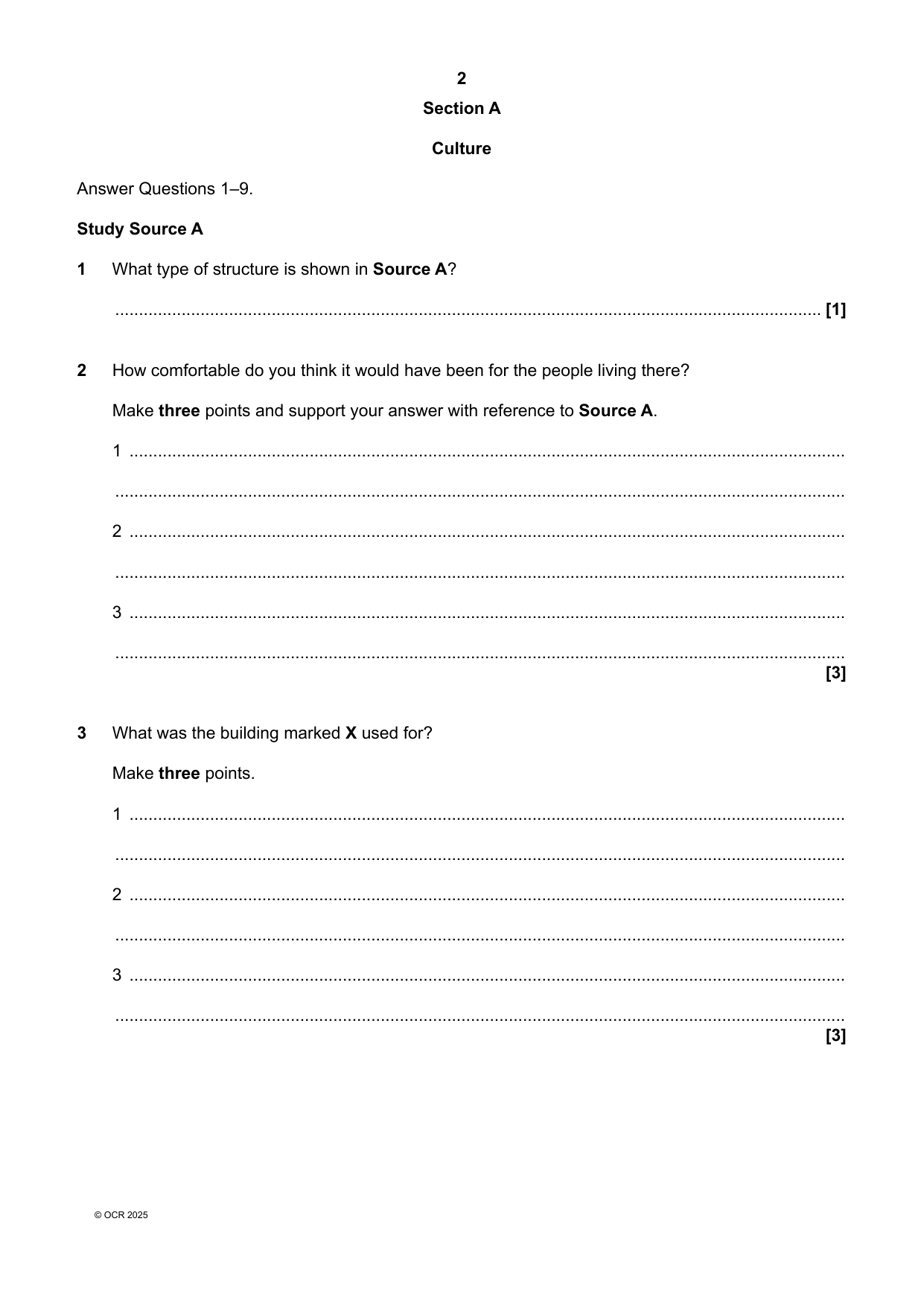OCR GCSE Classical Civilisation Paper 23 2025 QP PDF