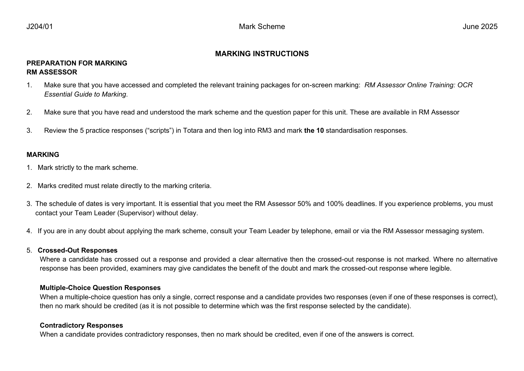 OCR GCSE Business Paper 01 2025 Mark Scheme IMG-3