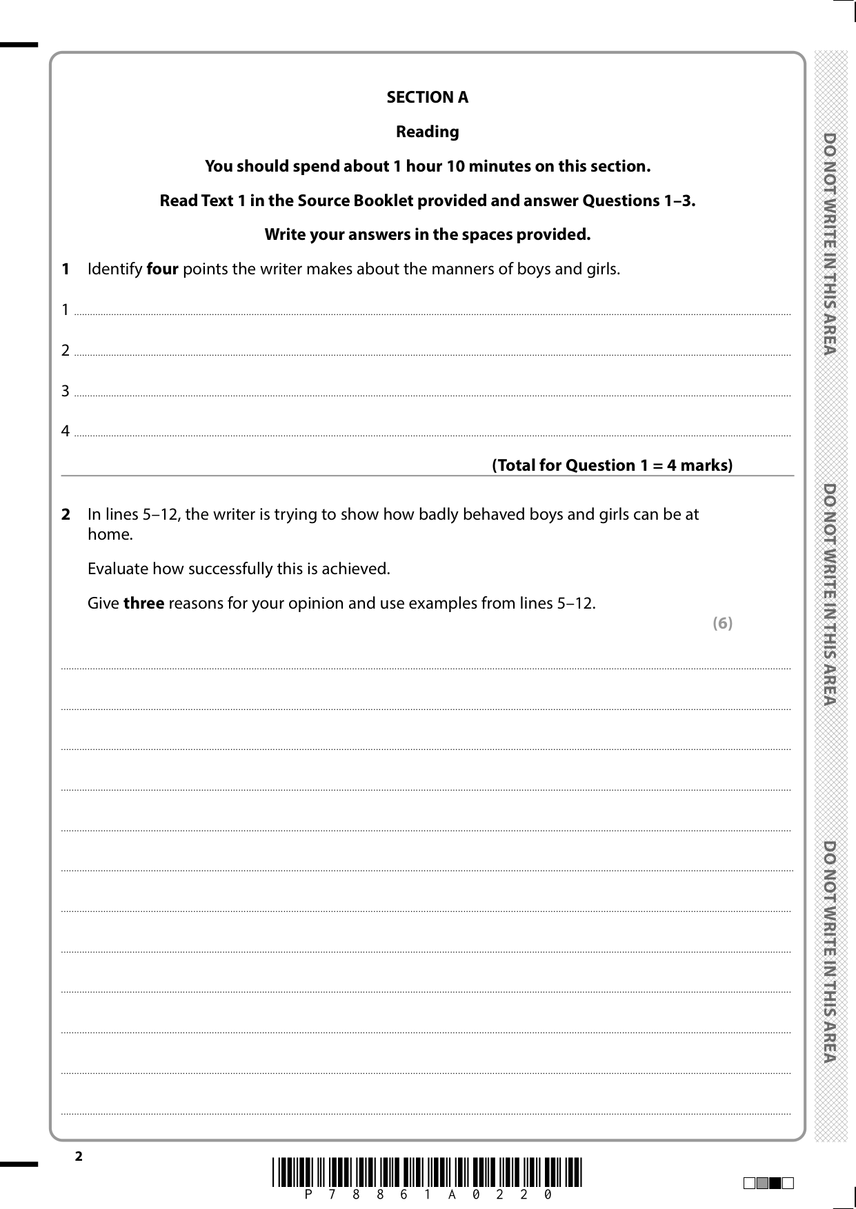 Pearson Edexcel GCSE English Language 2.0 Paper 1 2025 QP