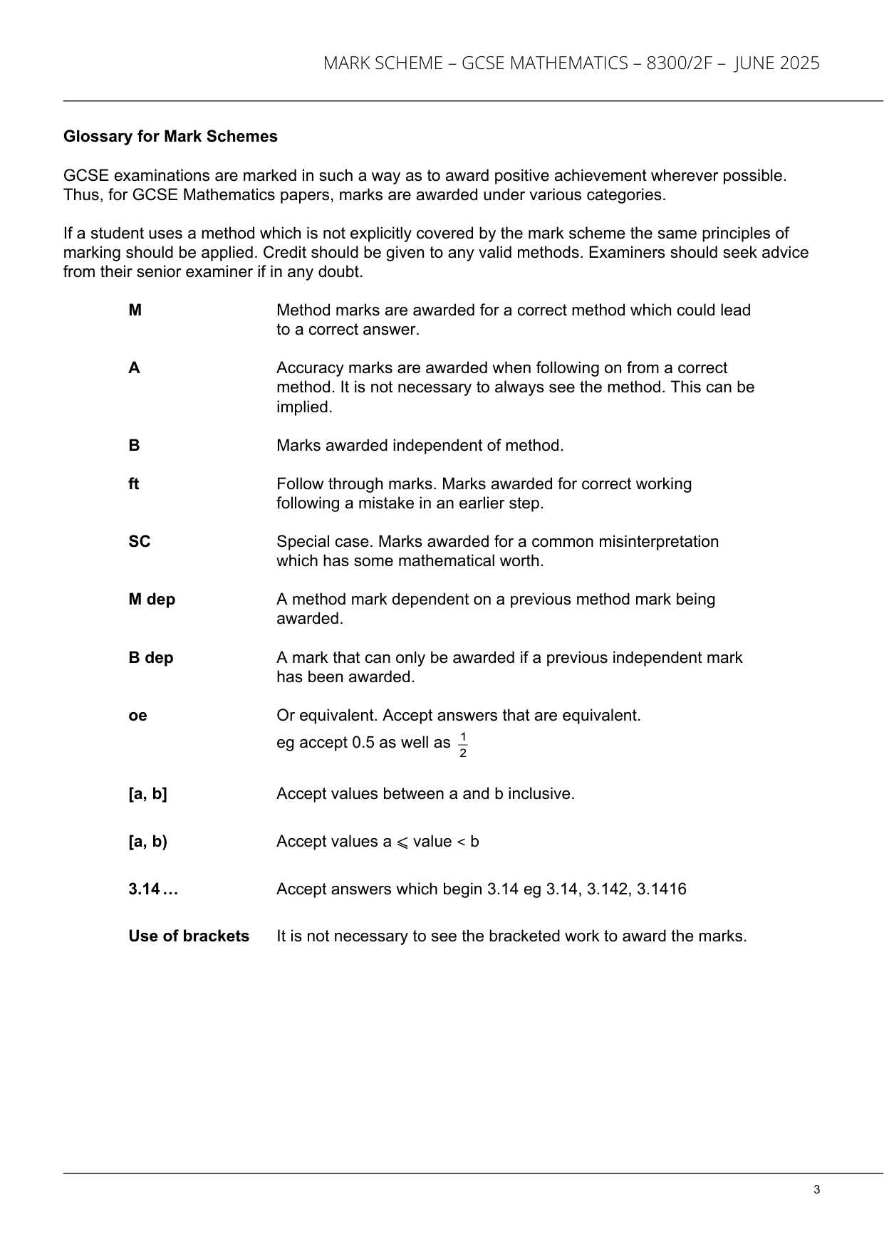 AQA GCSE Maths Paper 2 2025 Mark Scheme PDF IMG-3