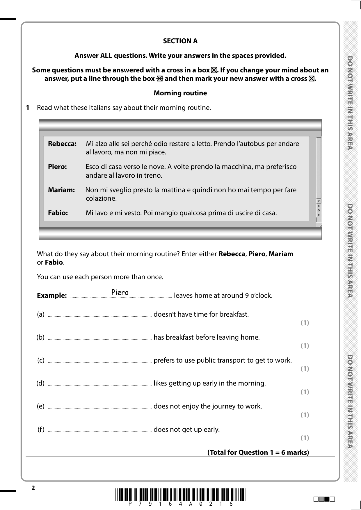 Pearson Edexcel GCSE Italian Paper 3F 2025 Question Paper
