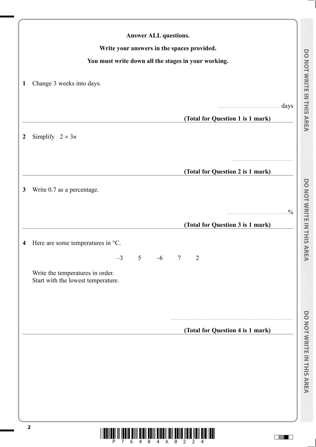 Pearson Edexcel GCSE Maths Paper 2f 2025 Question Paper PDF