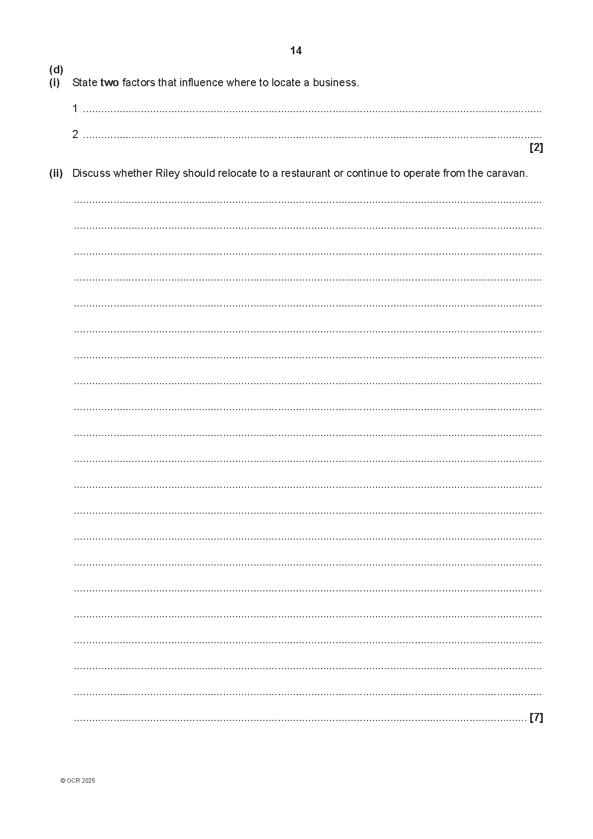 OCR GCSE Business Paper 2 2025 Question Paper IMG-1