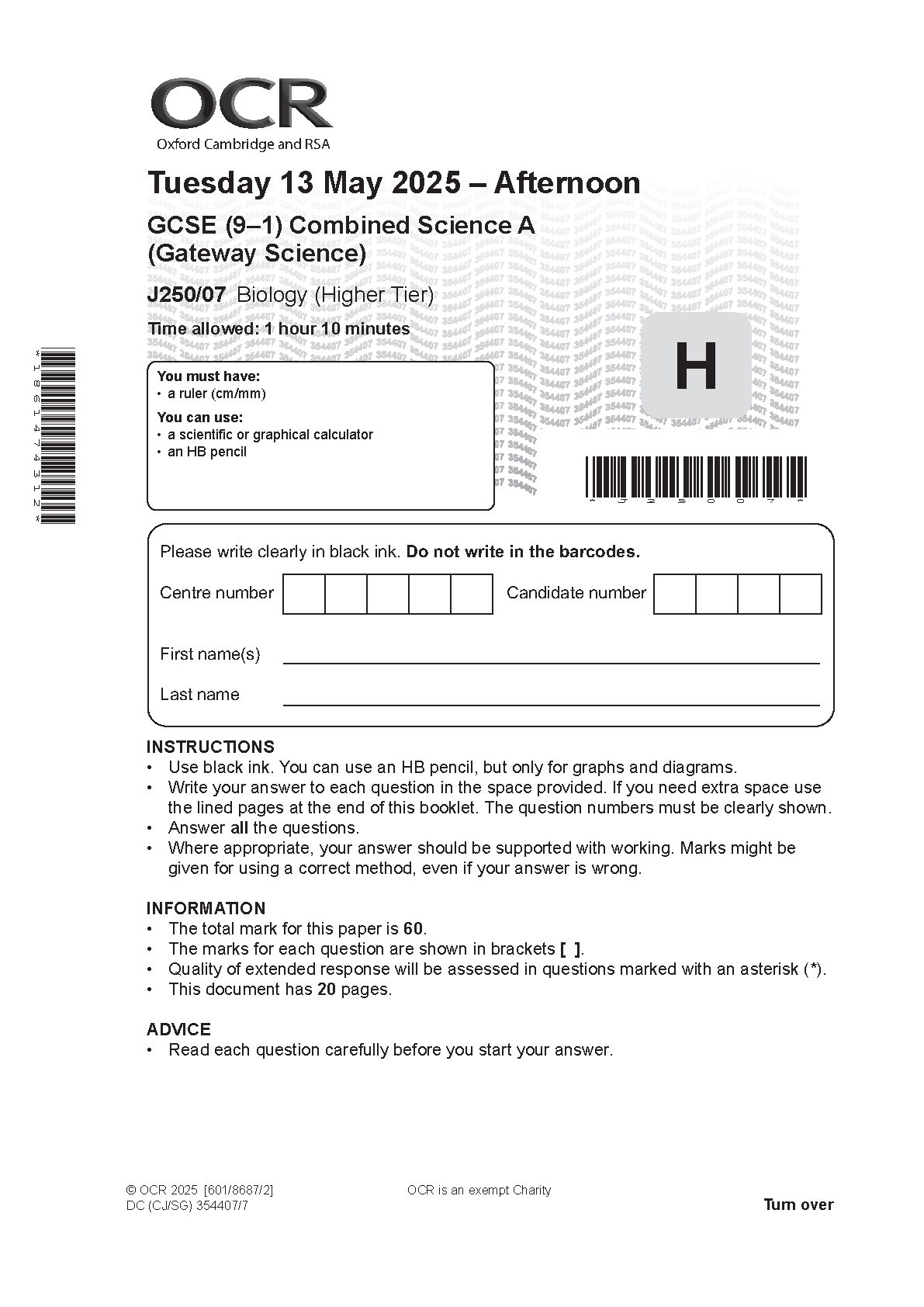 OCR GCSE Biology Combined Science A Paper 7 2025 QP IMG-1