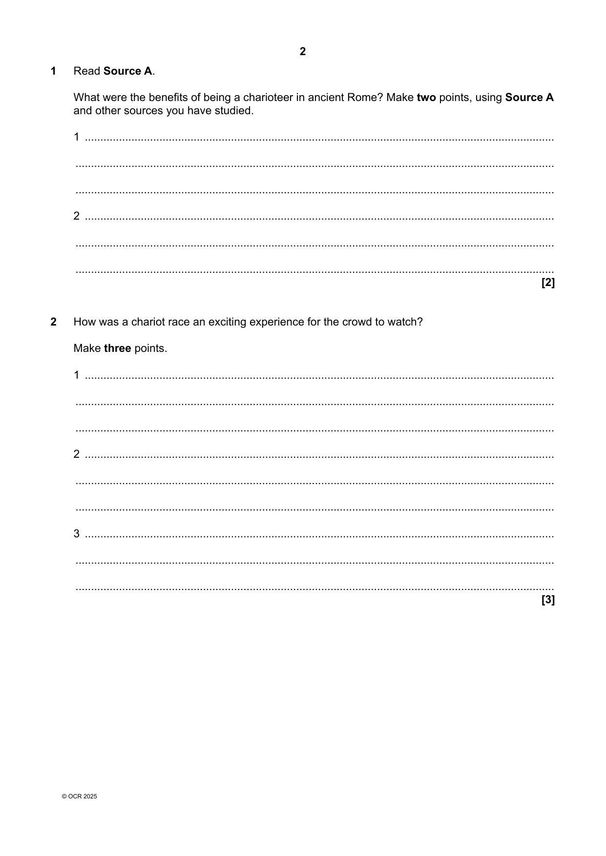 OCR GCSE Latin Paper 6 2025 Question Paper PDF