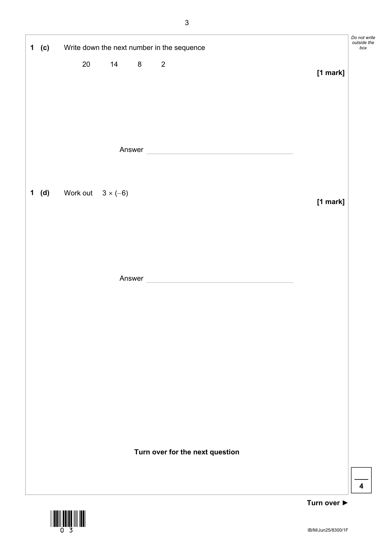 AQA GCSE Maths Paper 1 2025 Question Paper IMG-3