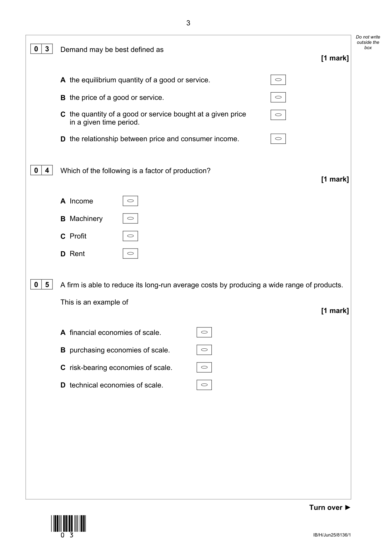 AQA GCSE Economics Paper 1 2025 QP PDF IMG-3