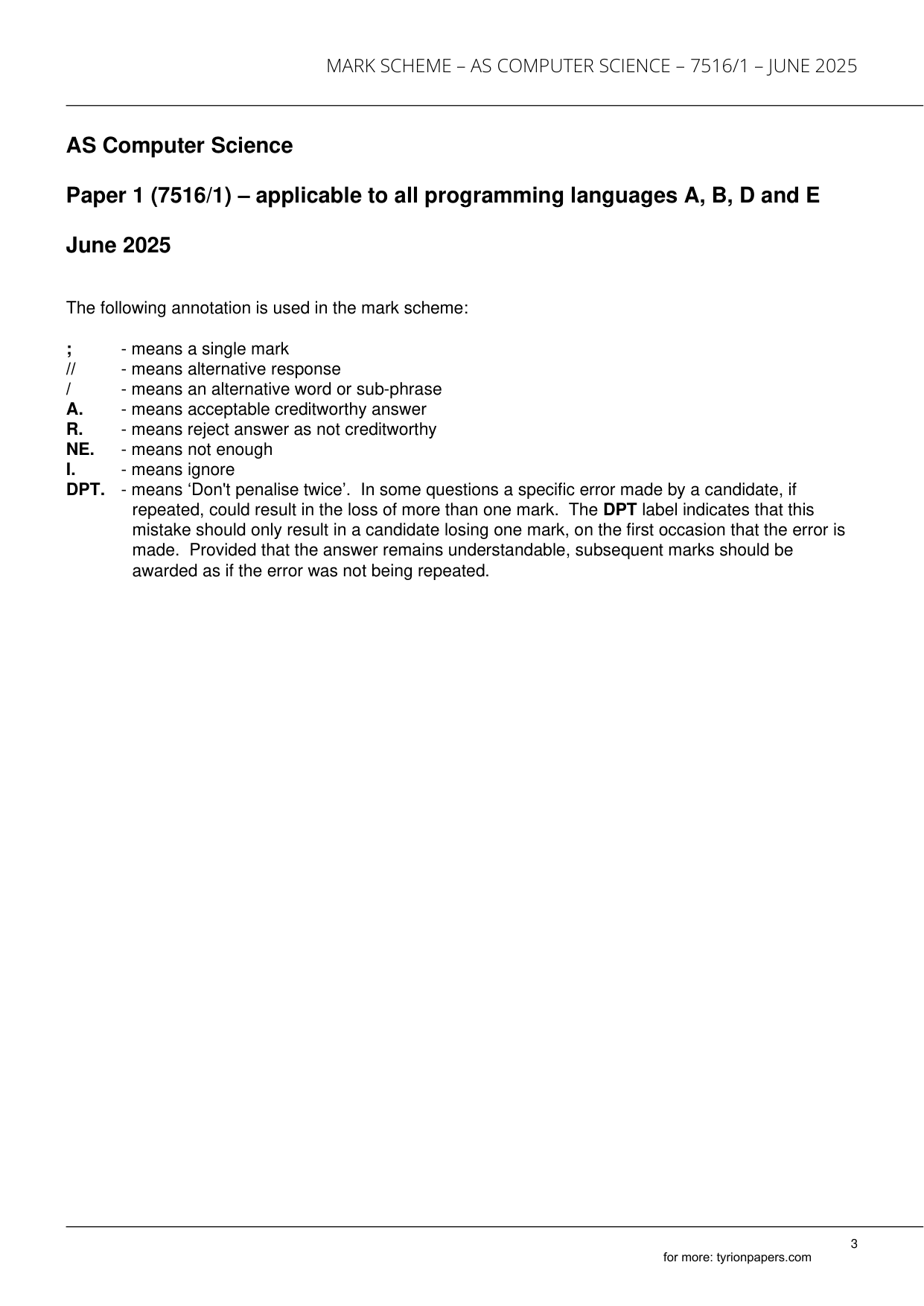 AQA AS Computer Science Paper 1 2025 Mark Scheme IMG-3