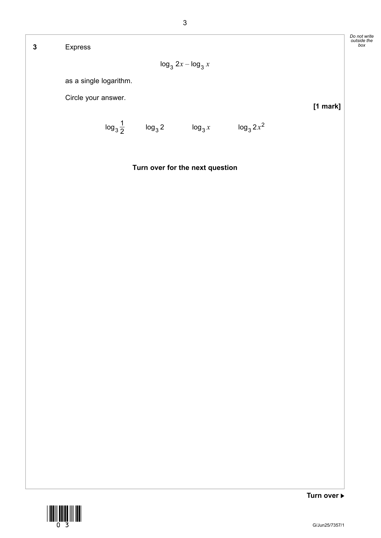 AQA A Level Mathematics Paper 1 2025 QP IMG-3