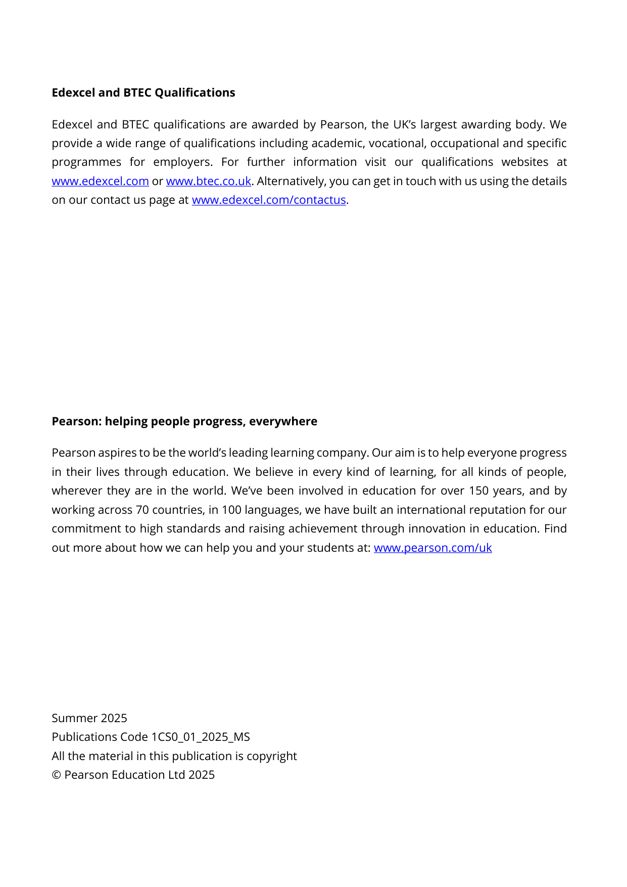 Pearson Edexcel GCSE Citizenship Paper 1 2025 Mark Scheme