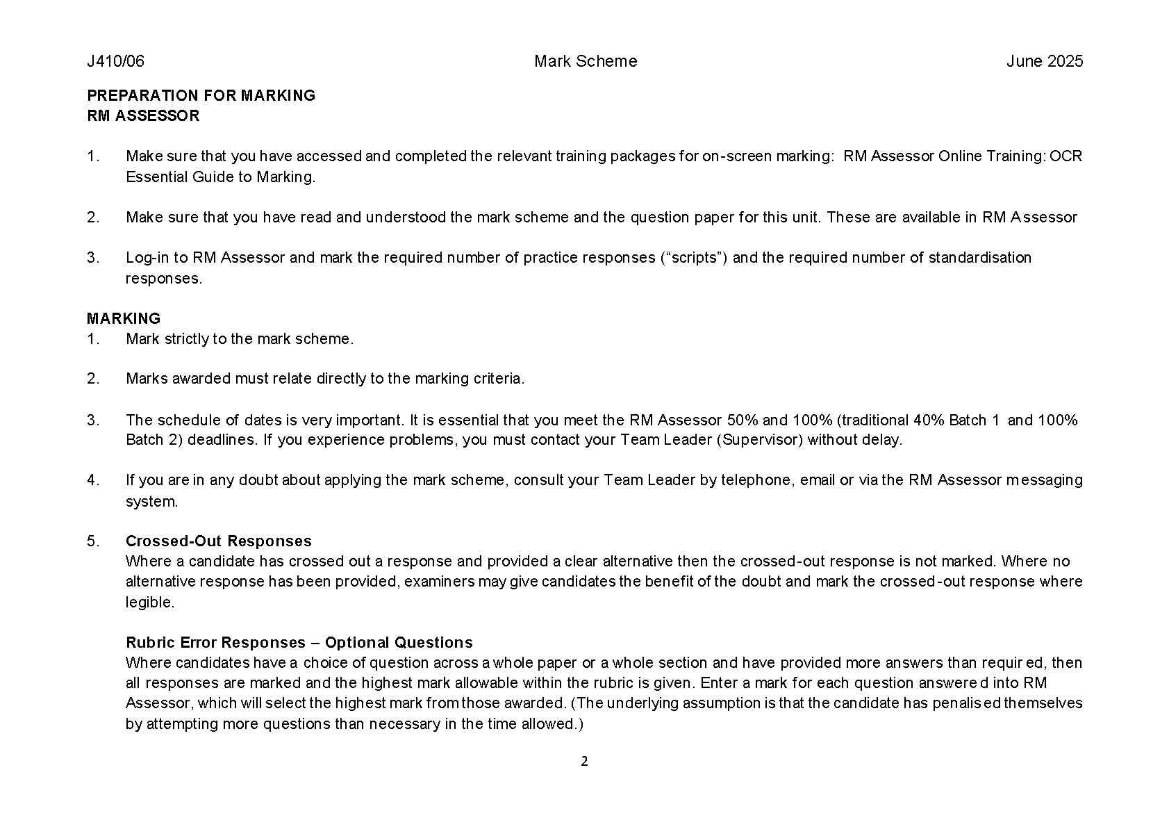 OCR GCSE History Paper 6 June 2025 mark scheme IMG-1