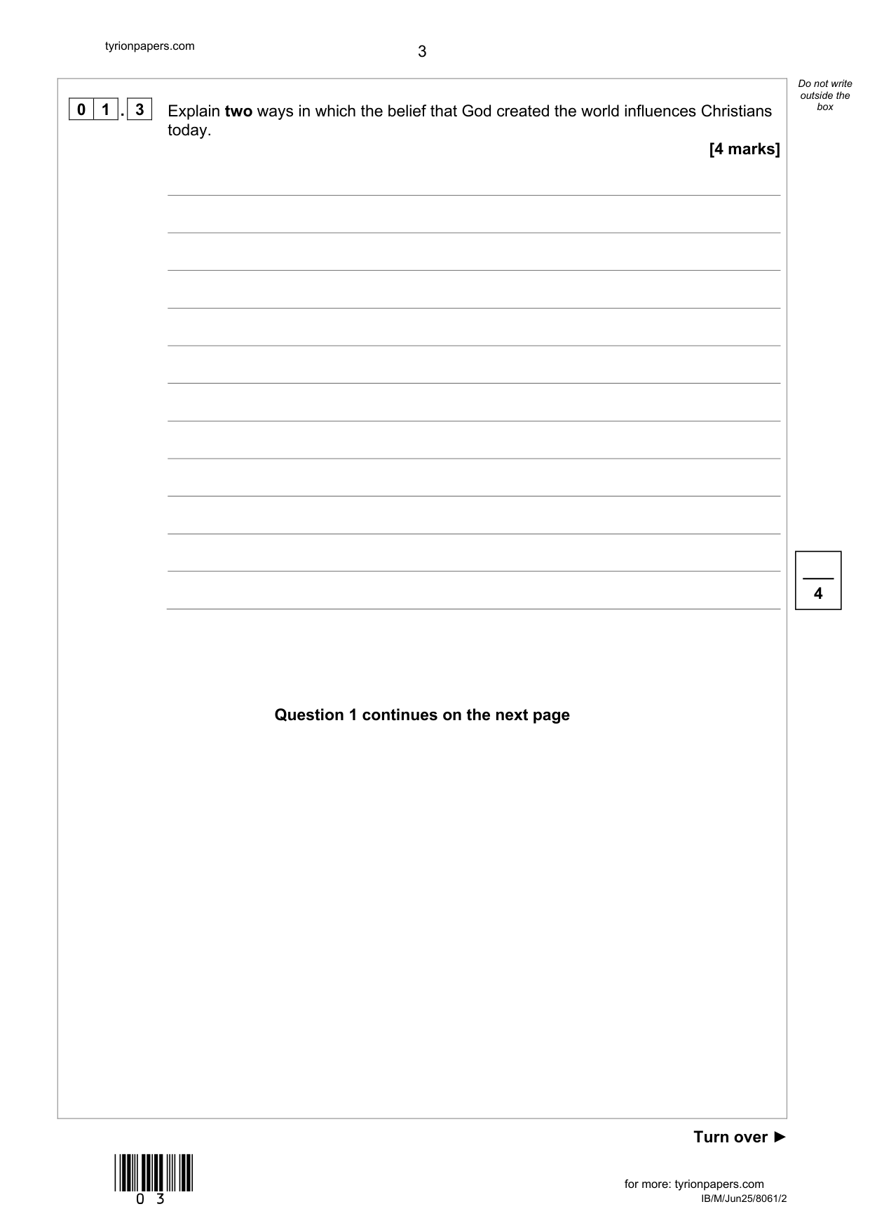 AQA GCSE Religious Studies Paper 1 Buddhism  2025 QP IMG-3