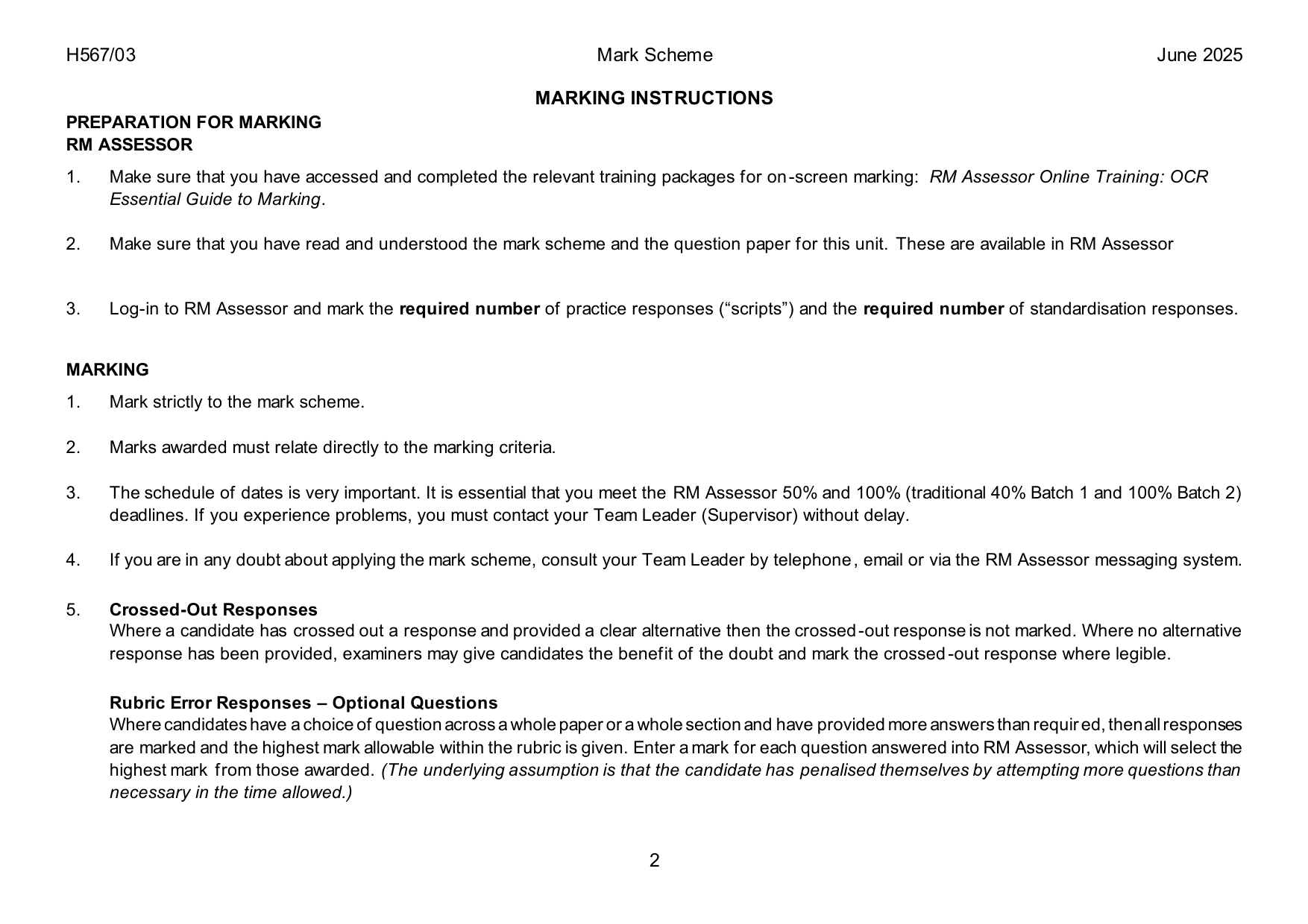 OCR A Level Psychology Paper 3 2025 Mark Scheme IMG-3